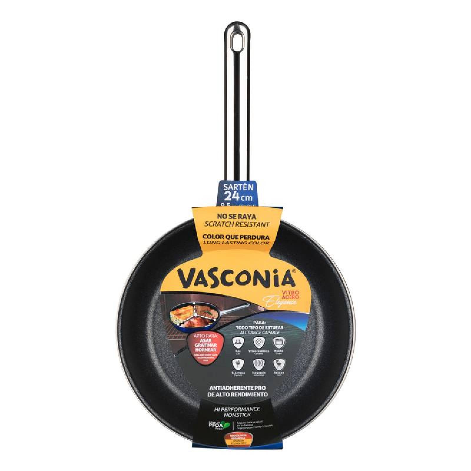 Sartén para Estufa de Inducción de 24 cm Vasconia Elegance Con Antiadherente