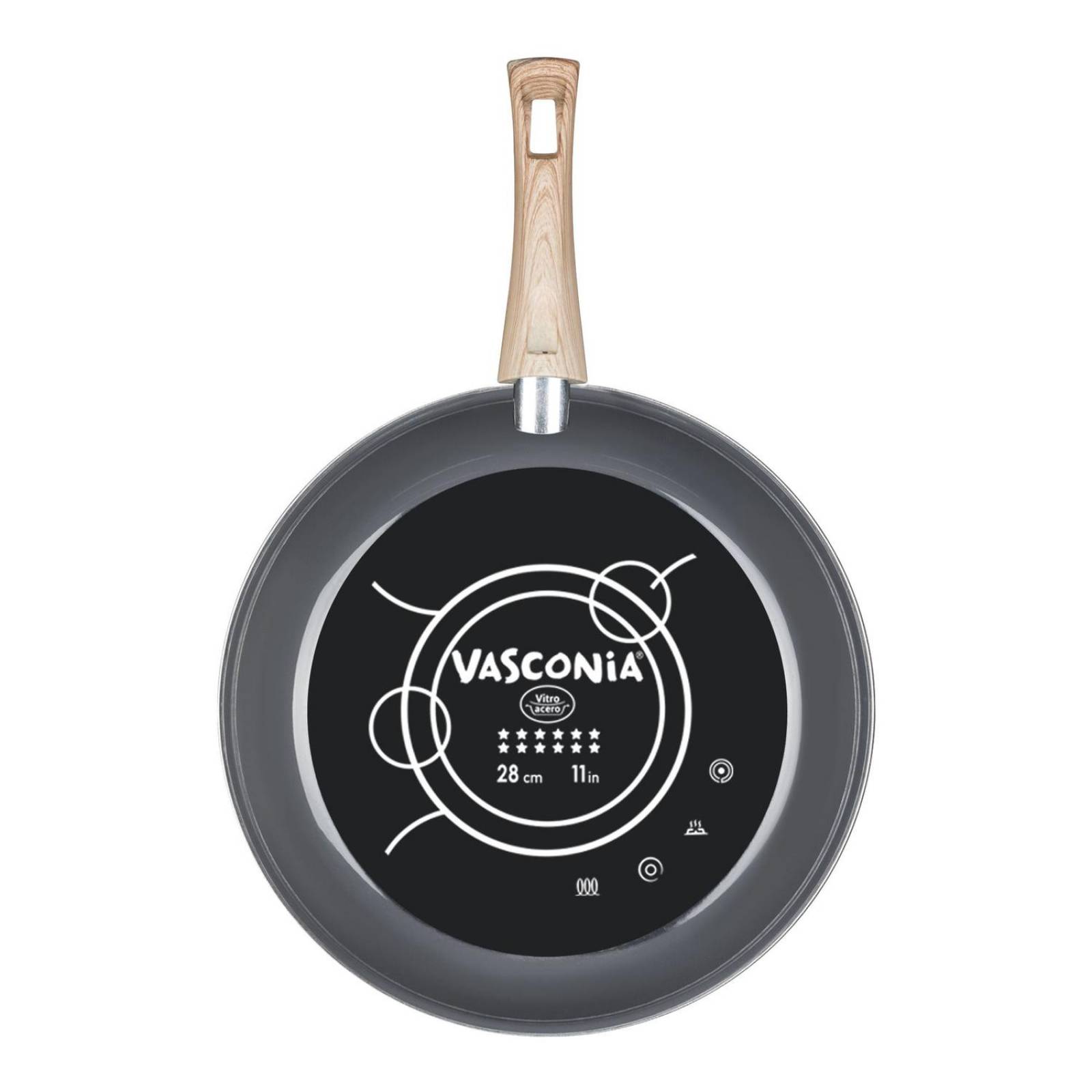 Sartén 26 cm Hecho de Vitroacero Vasconia Prime Gris 