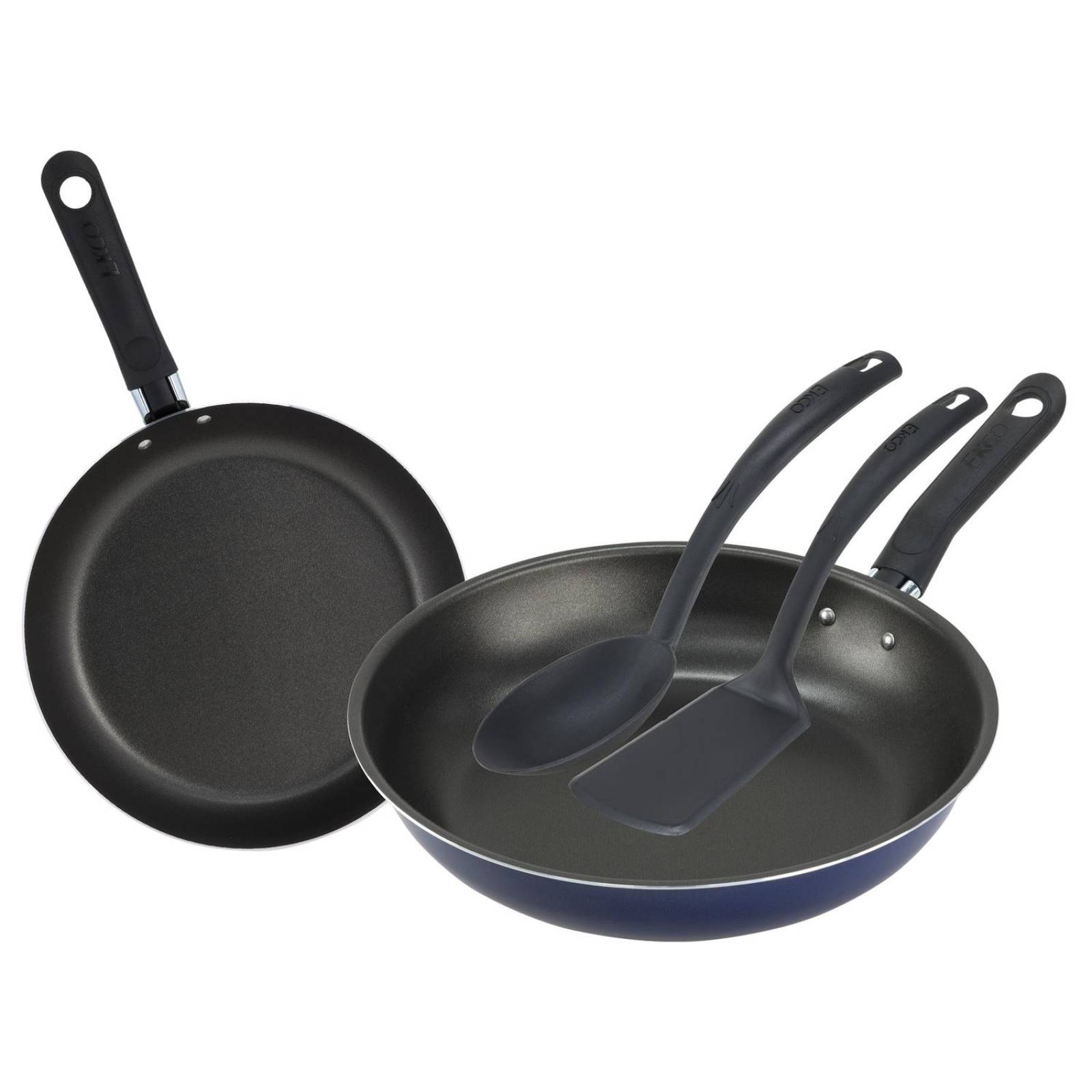 4 Pack de cocina 20/24 cm + utensilios Ekco Color Azul con Antiadherente Duraflon 