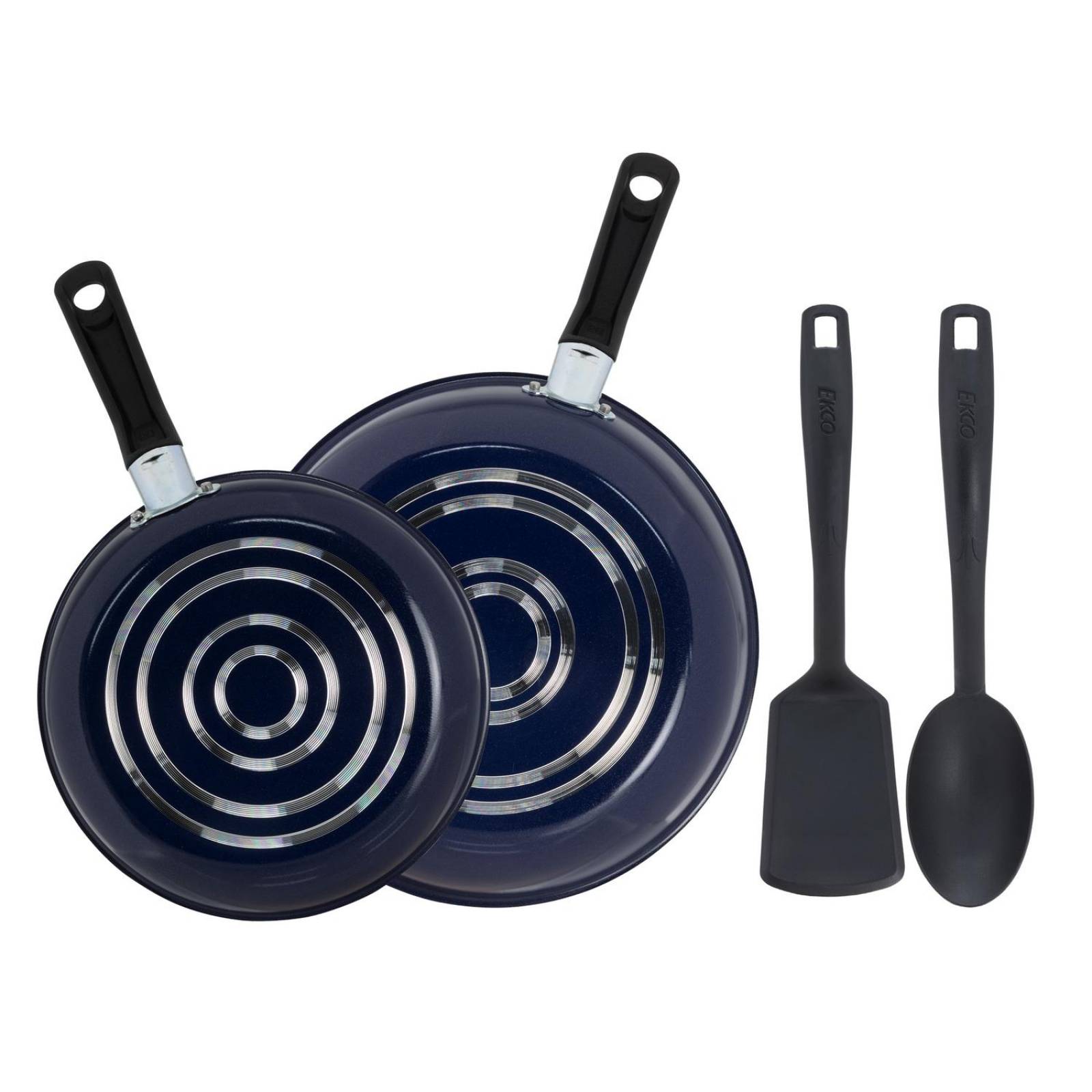 4 Pack de cocina 20/24 cm + utensilios Ekco Color Azul con Antiadherente Duraflon 