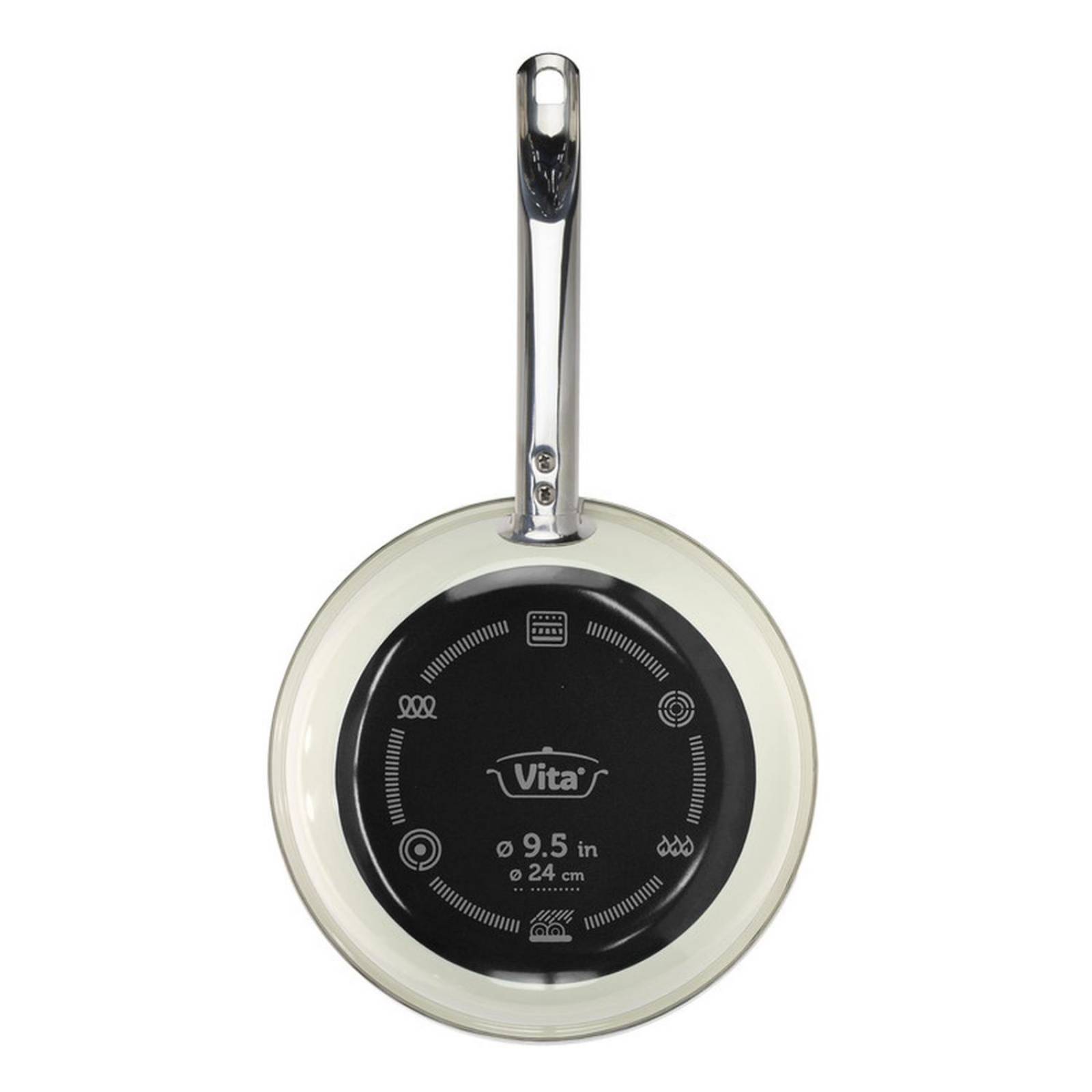 Sartén 24 cm Con Tapa Vita De Exterior Vitrificado y Antiadherente de Alta Gama 