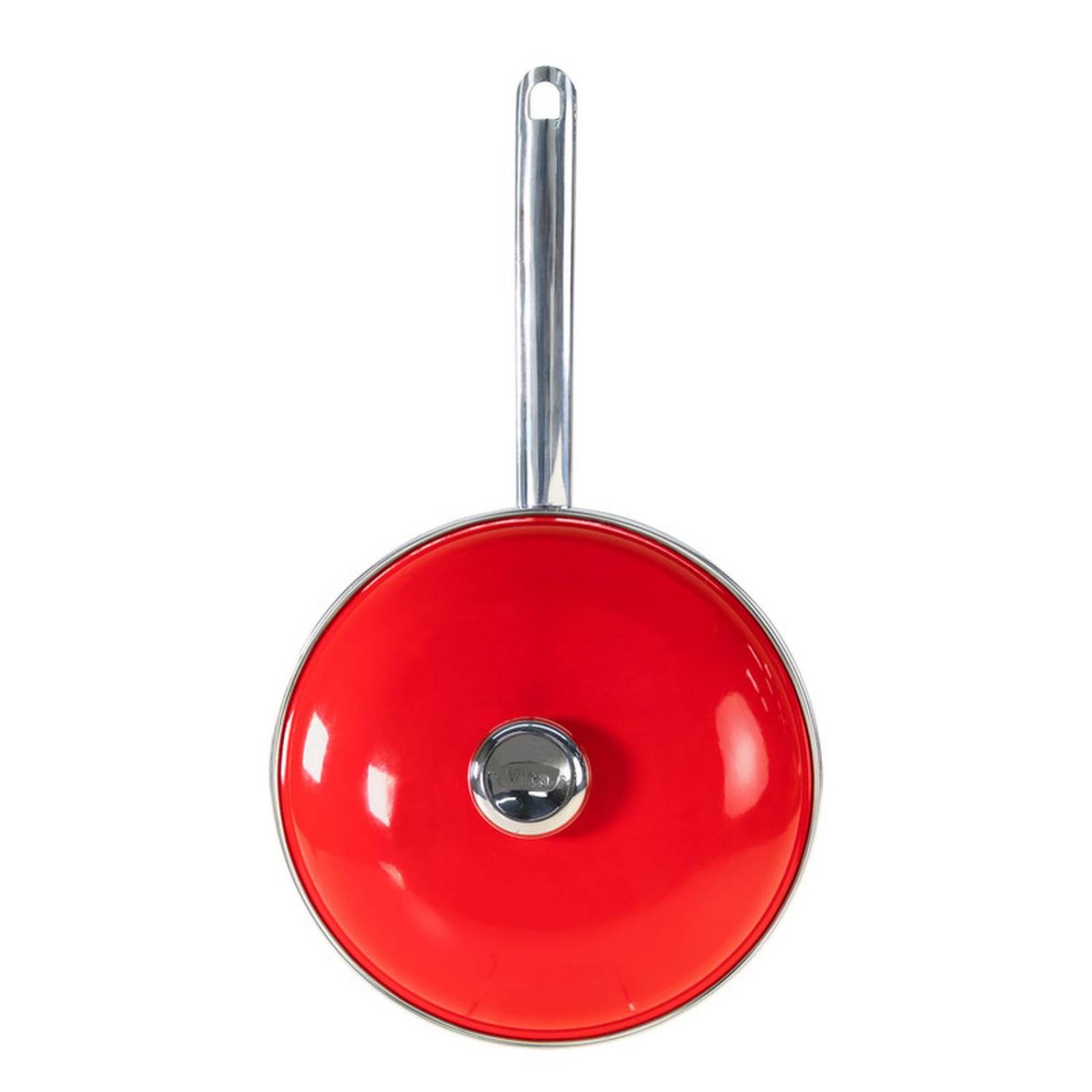 Sartén Con Tapa 24 cm Rojo Vita De Exterior Vitrificado y Antiadherente de Alta Gama 