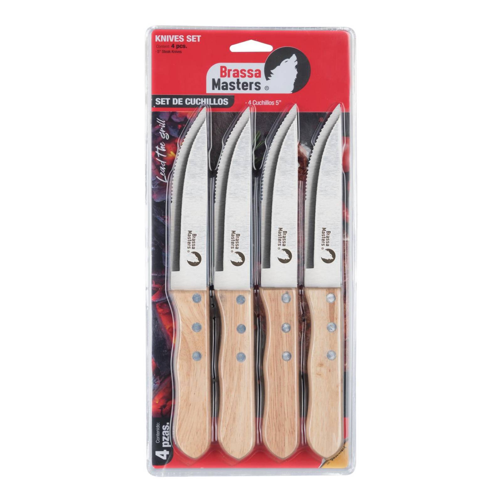 Juego de cuchillos para asado de acero inoxidable Brassa Masters 12 piezas