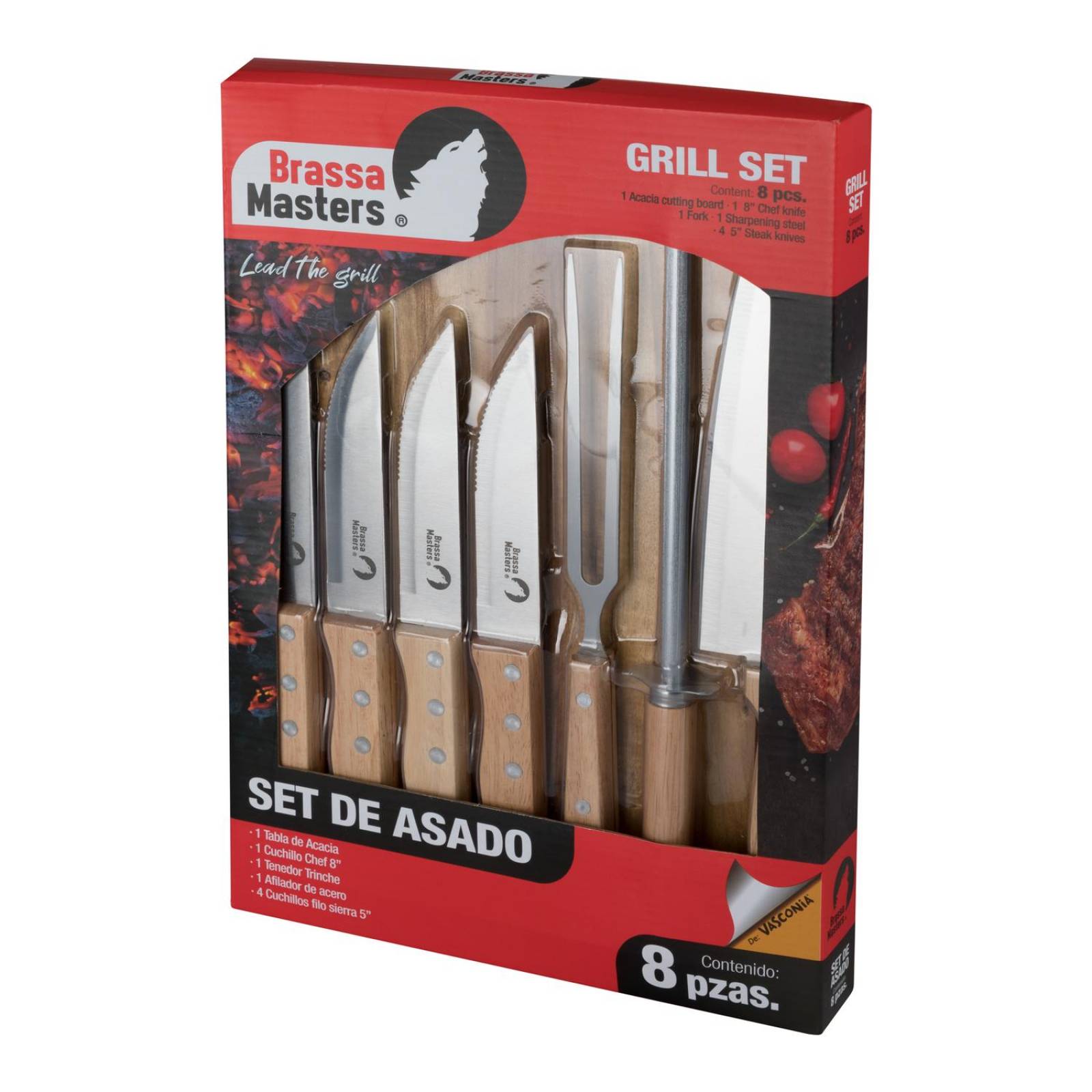 Juego de cuchillos para asado de acero inoxidable Brassa Masters 12 piezas
