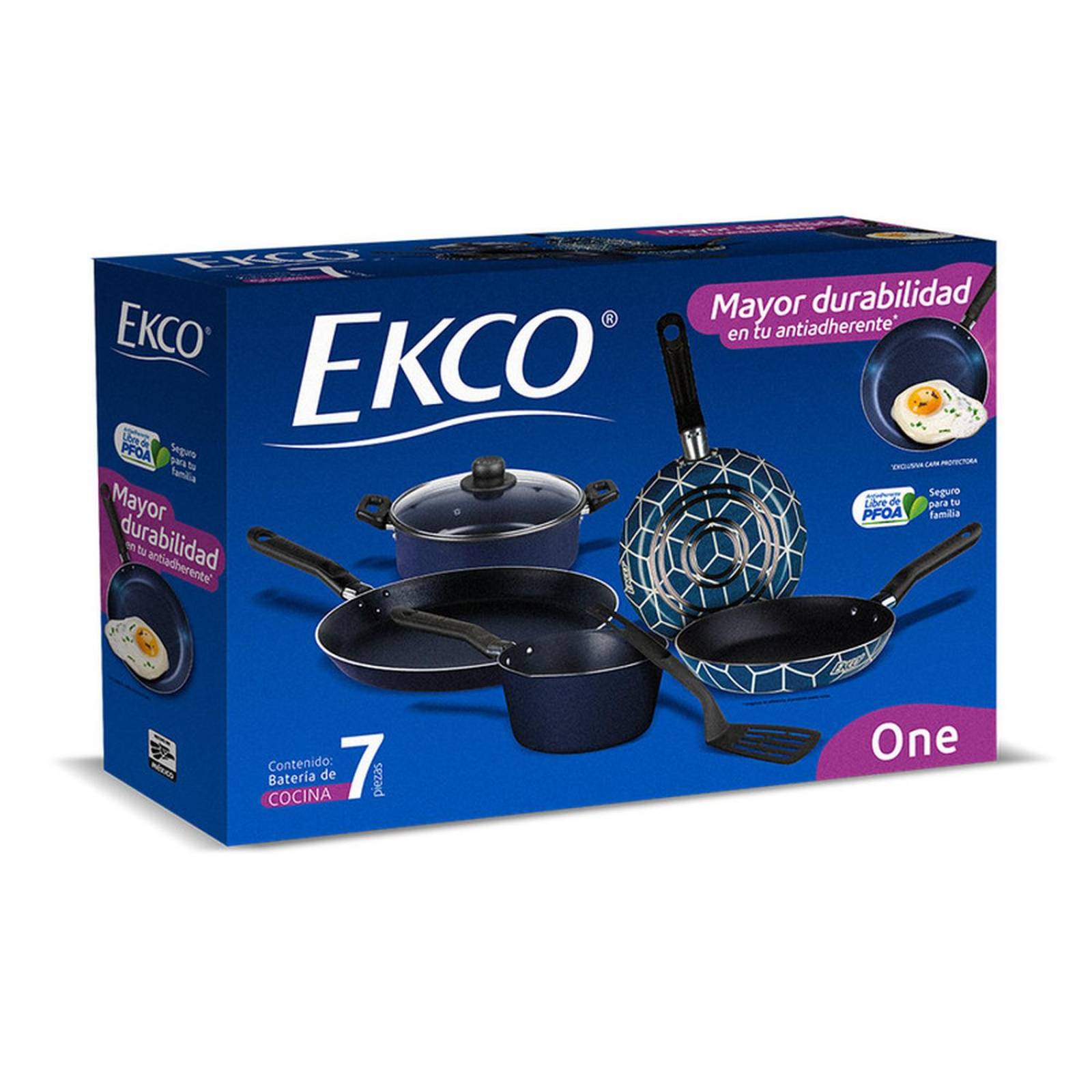 Batería de Cocina Ekco One 7 Piezas de Aluminio