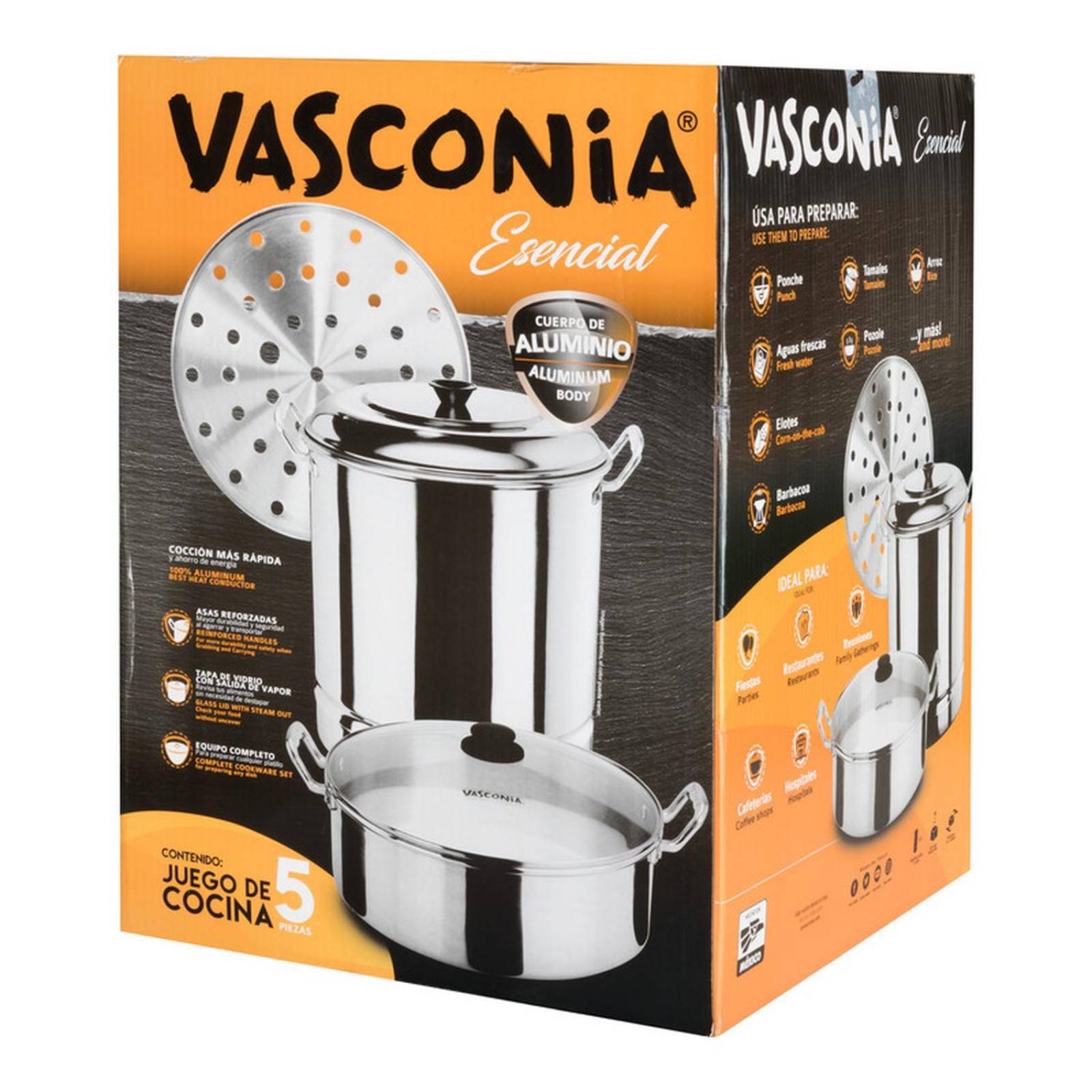Vaporera y Arrocera Vasconia De Máxima Durabilidad Hechas de Aluminio 
