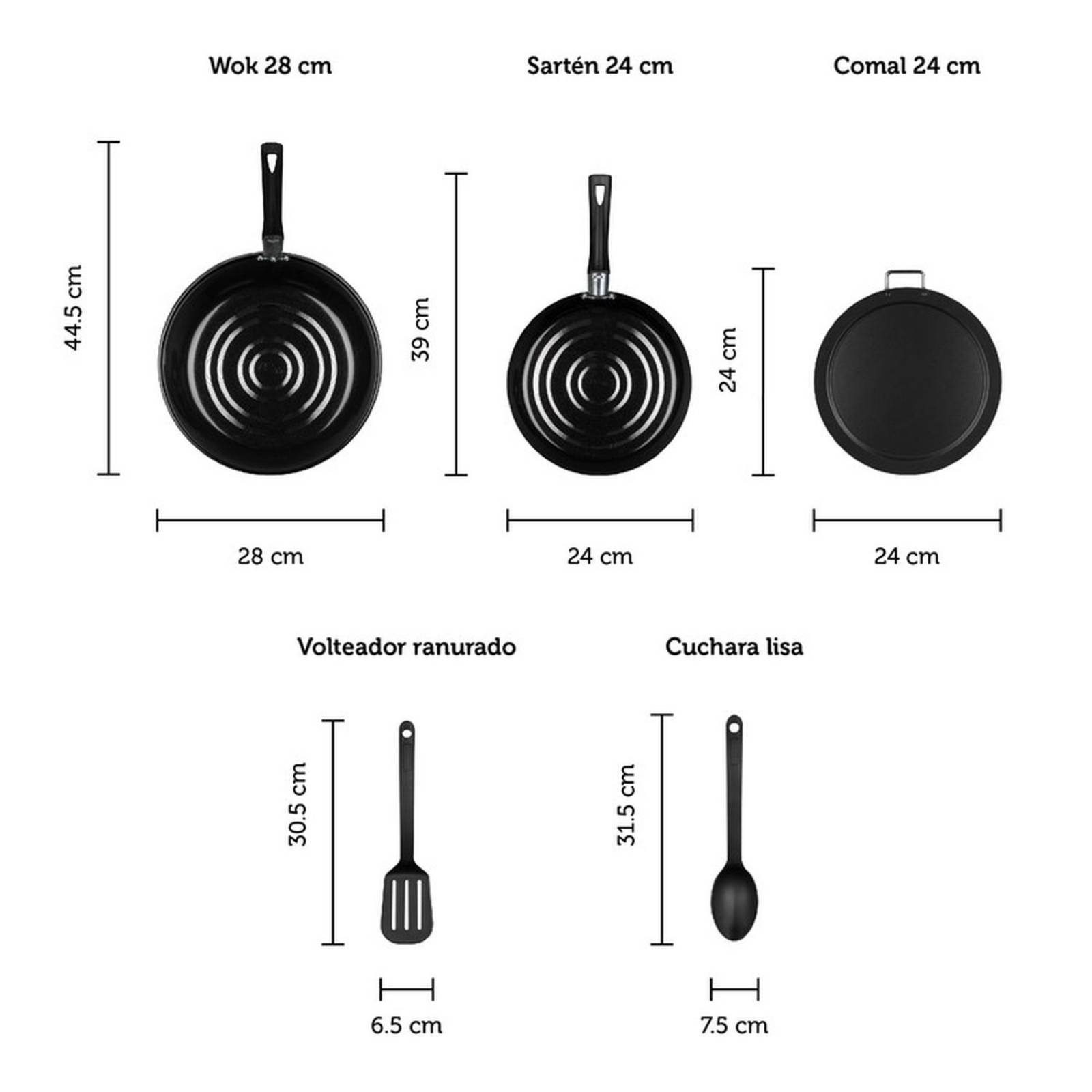 Batería de cocina Deleite de aluminio antiadherente 5 piezas