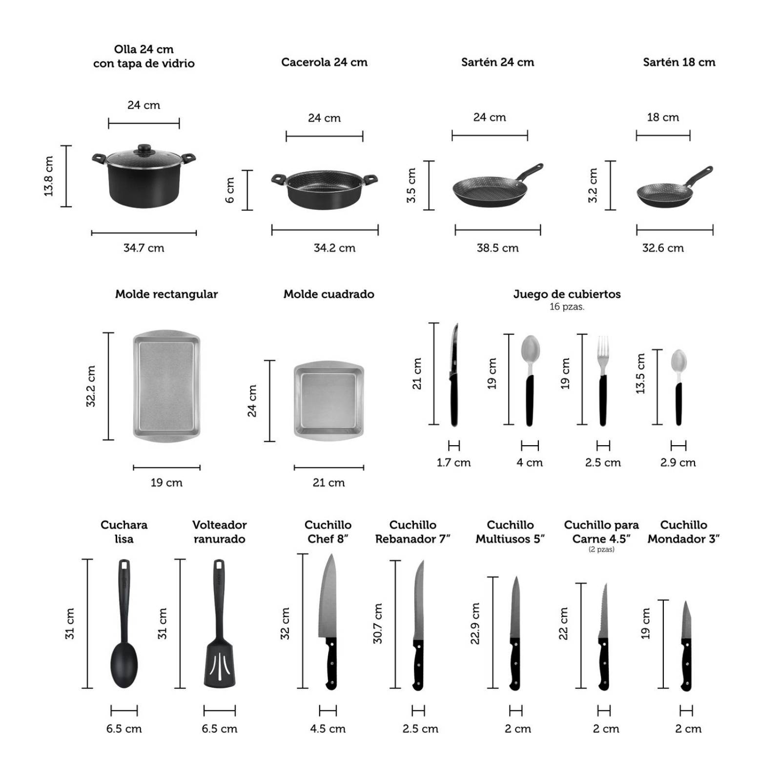 Bateria de Cocina 35 Piezas 