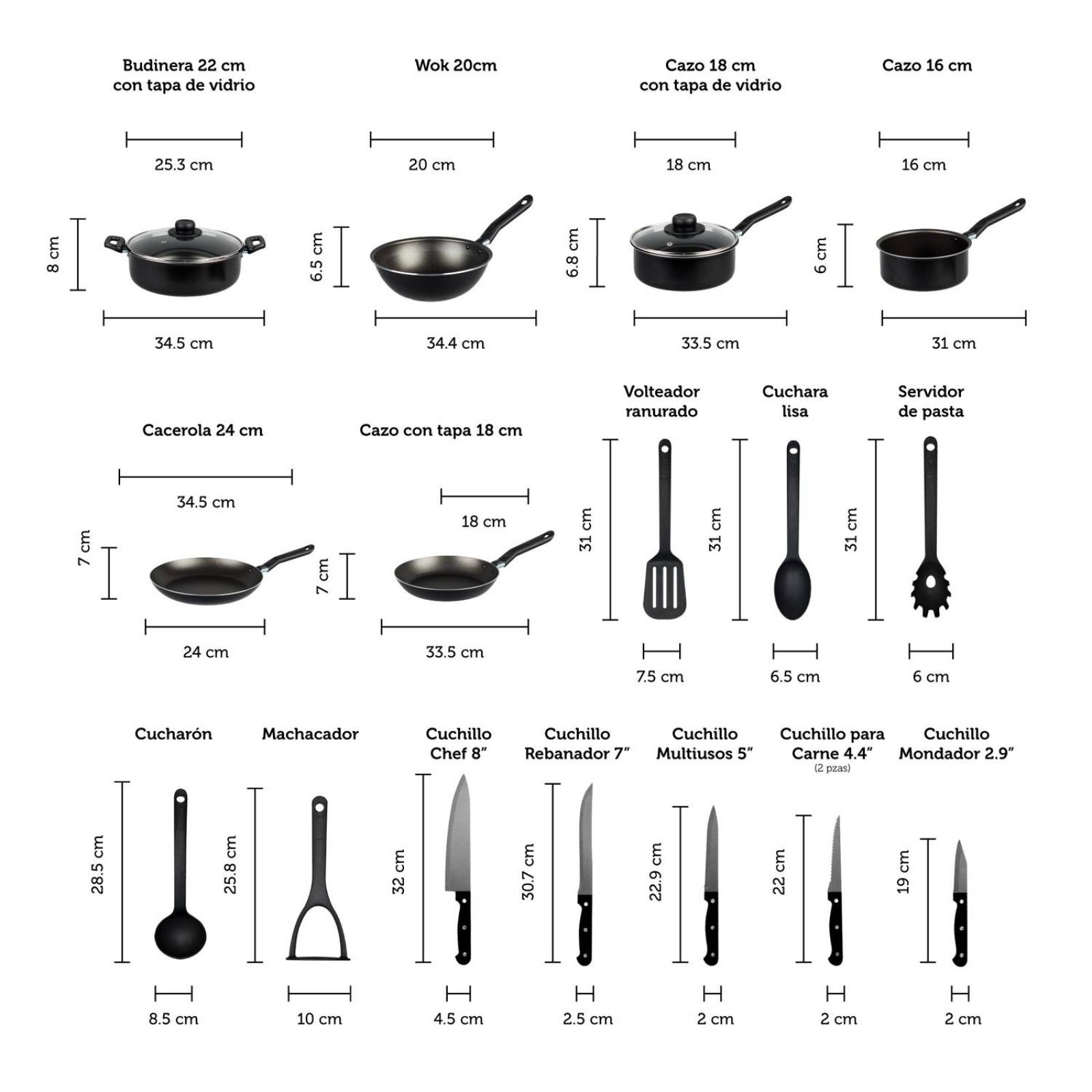 Set de olla express 20 Piezas 