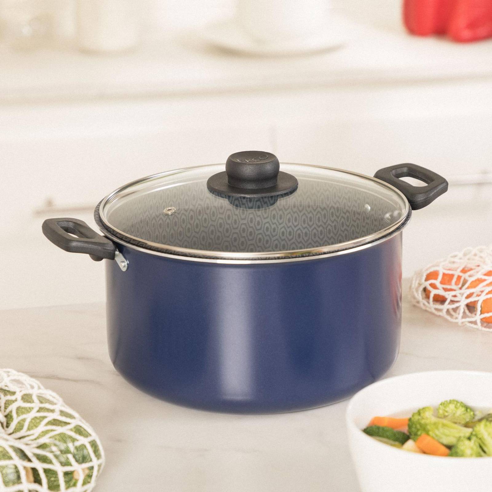 Olla de Aluminio Ekco Classic de 5.8 L /24 cm Color Azul 