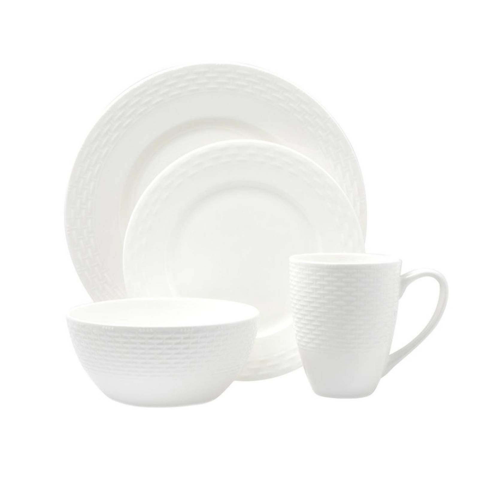 Vajilla de Porcelana Mikasa Color Blanco 16 Piezas 