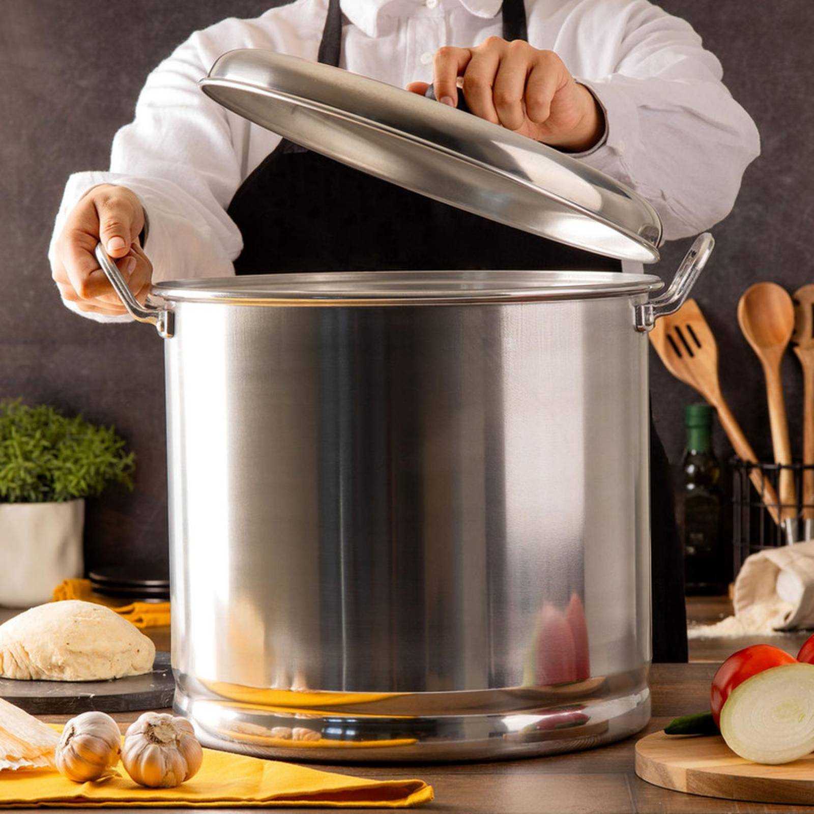 Vaporera Vasconia 26 Litros de Aluminio con Tapa 