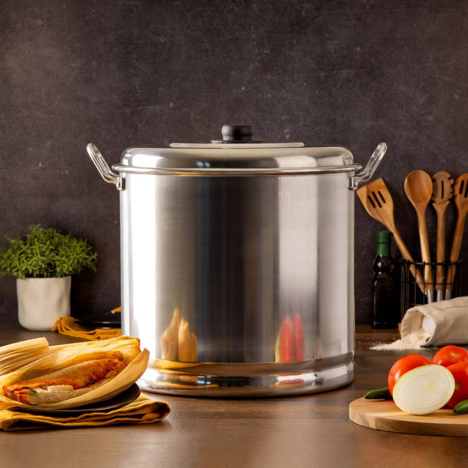 Vaporera Vasconia 26 Litros de Aluminio con Tapa 