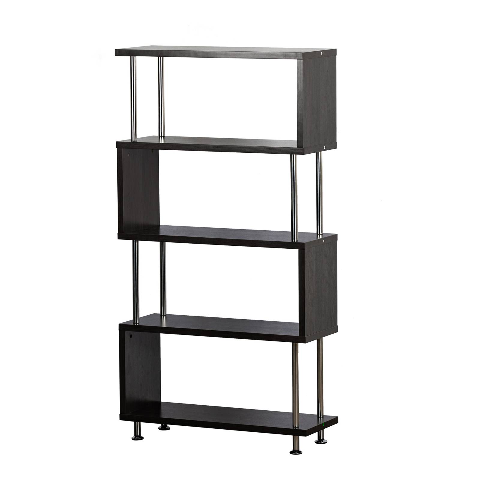 Librero Abierto De 152x80x30 Cm En Melamina Y Metal Cromado