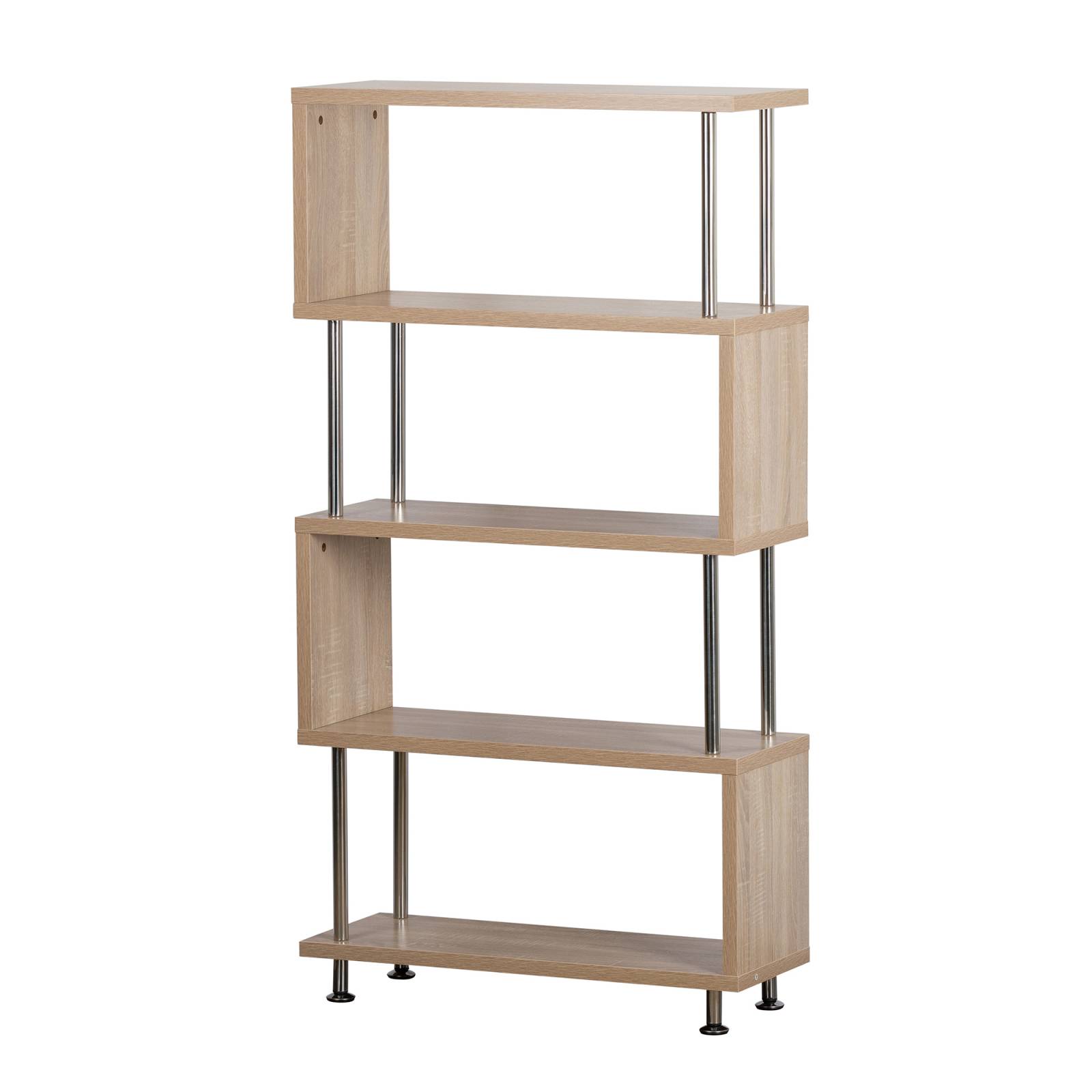 Librero Abierto De 152x80x30 Cm En Melamina Y Metal Cromado