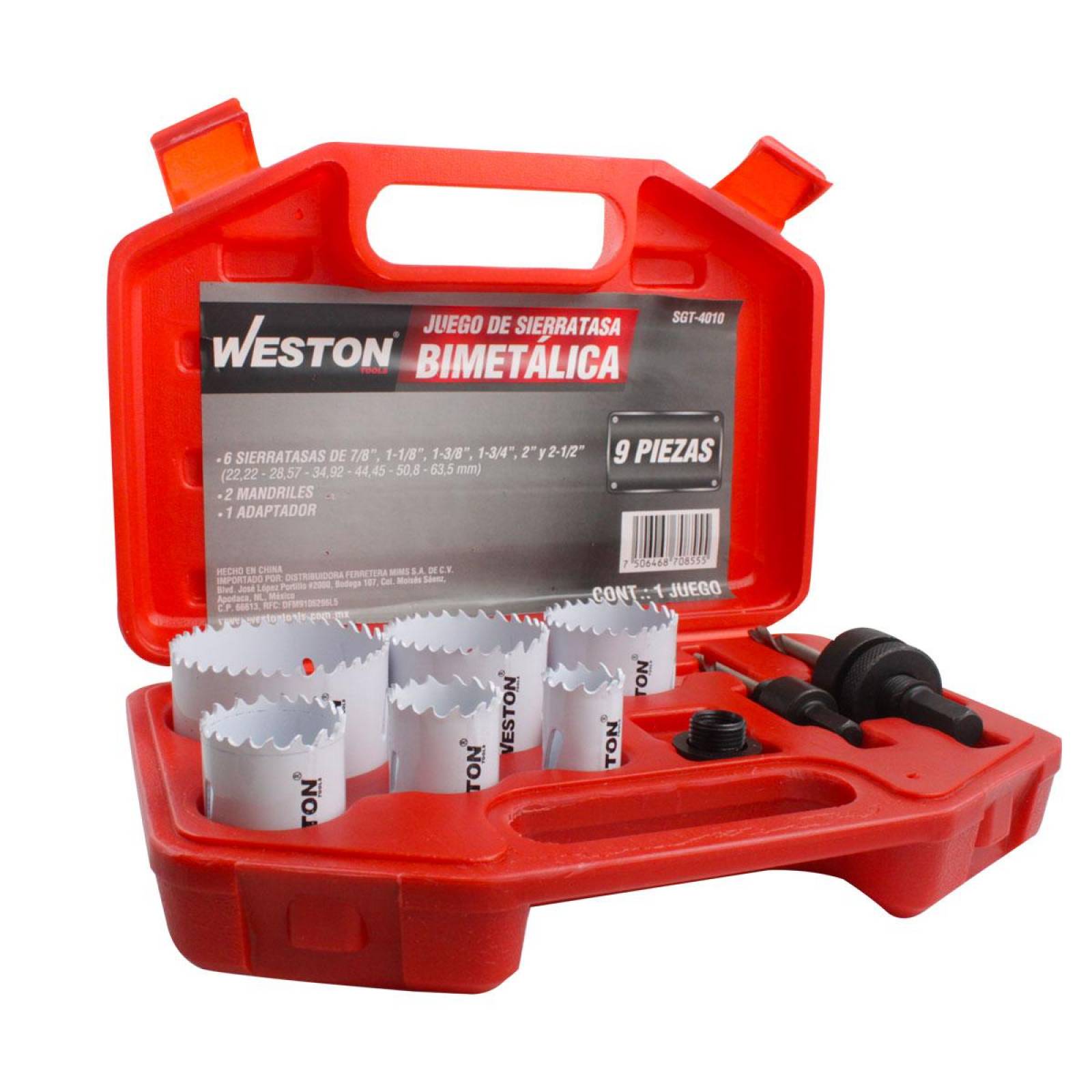 Juego D/Brocasierras Bimetálicas 9Pzas. (C/Estuche Plástico) Weston Tools 