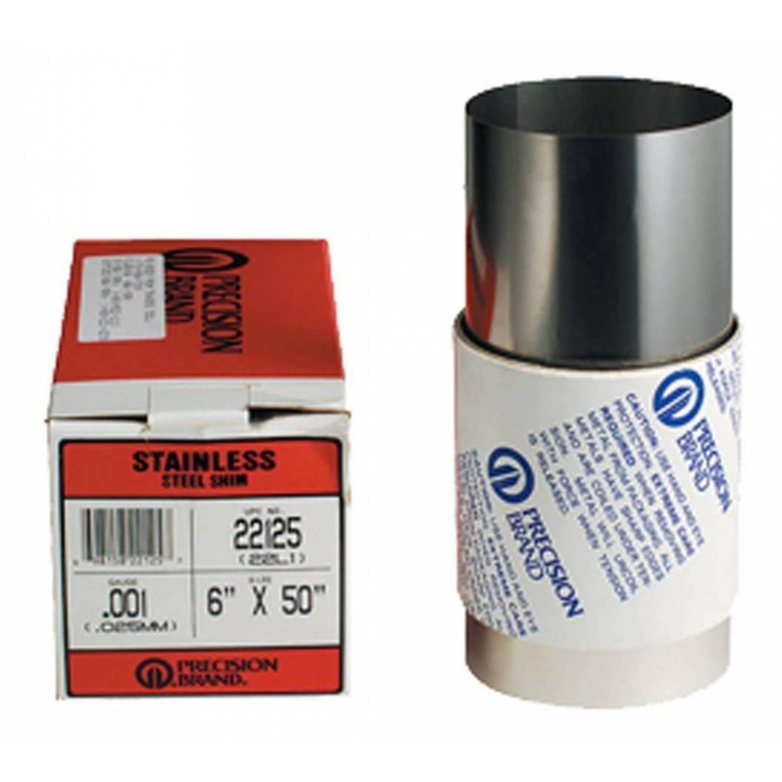 Laina De Acero Inoxidable .002" X 6" X 50 PRECISION BRAND