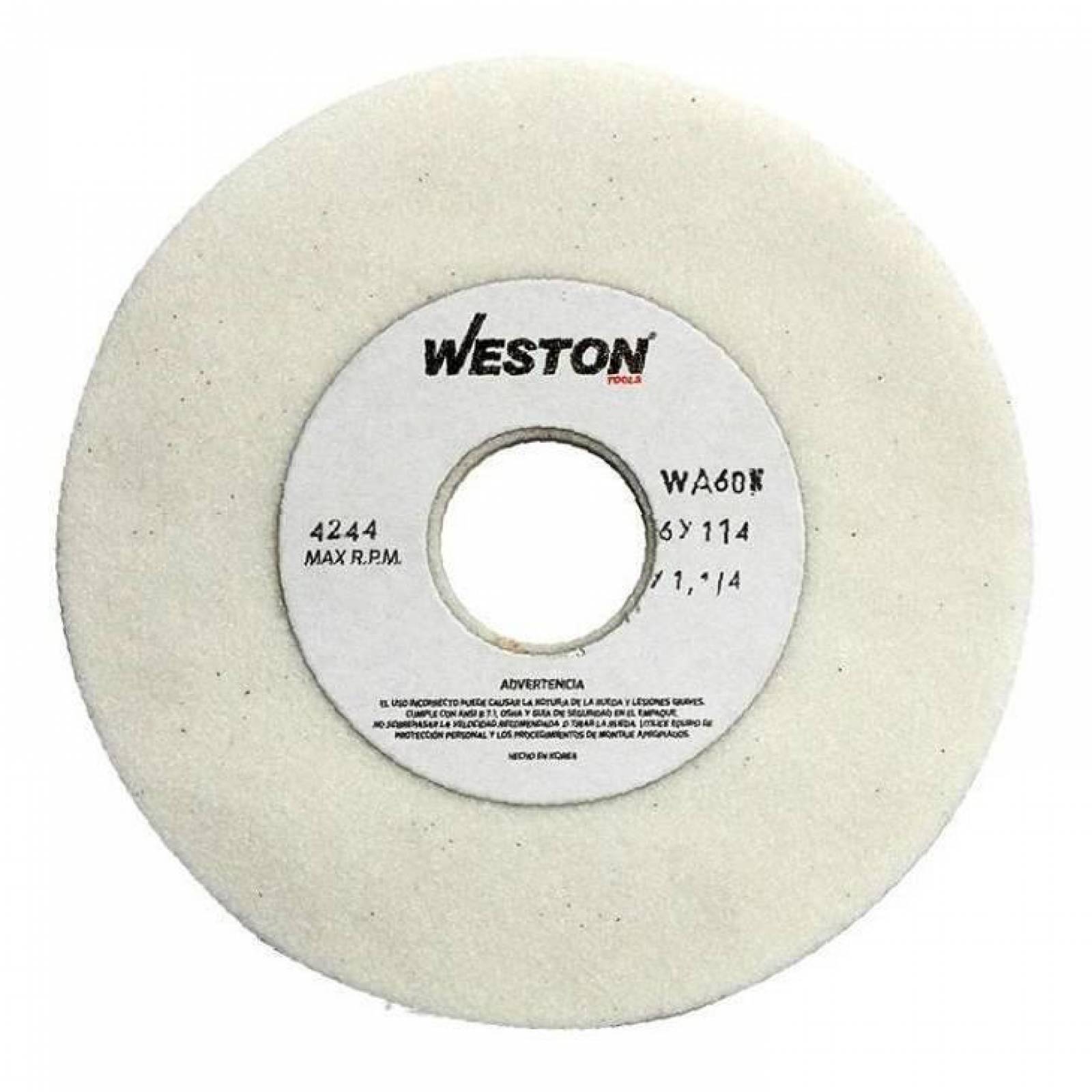Rueda Blanca Tipo 1 7" X 1/2" X 1-1/4" Wa100 Weston Tools 