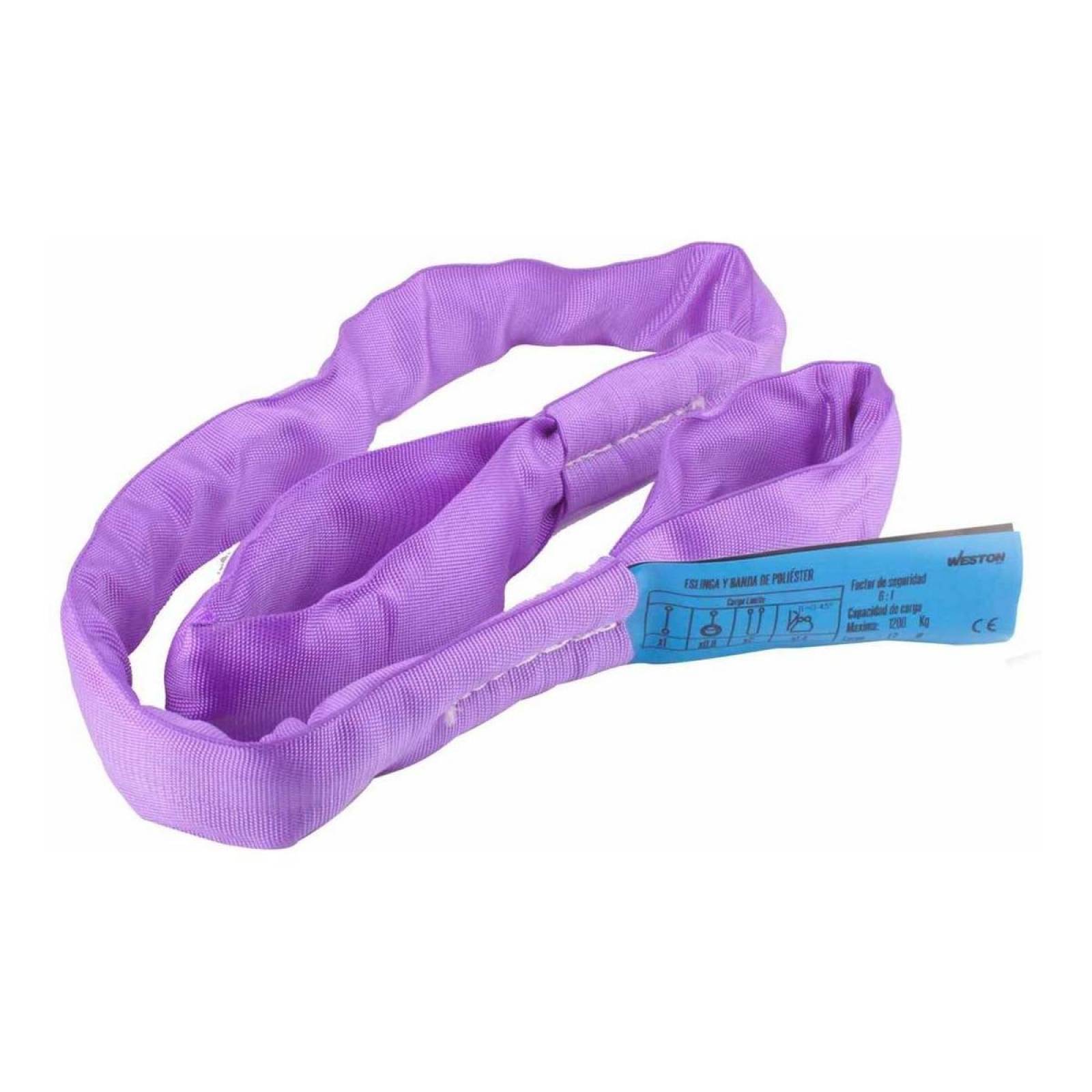 Eslinga Ojo A Ojo Poliester Morada 1.2M C/Prot.1.2T Weston Tools