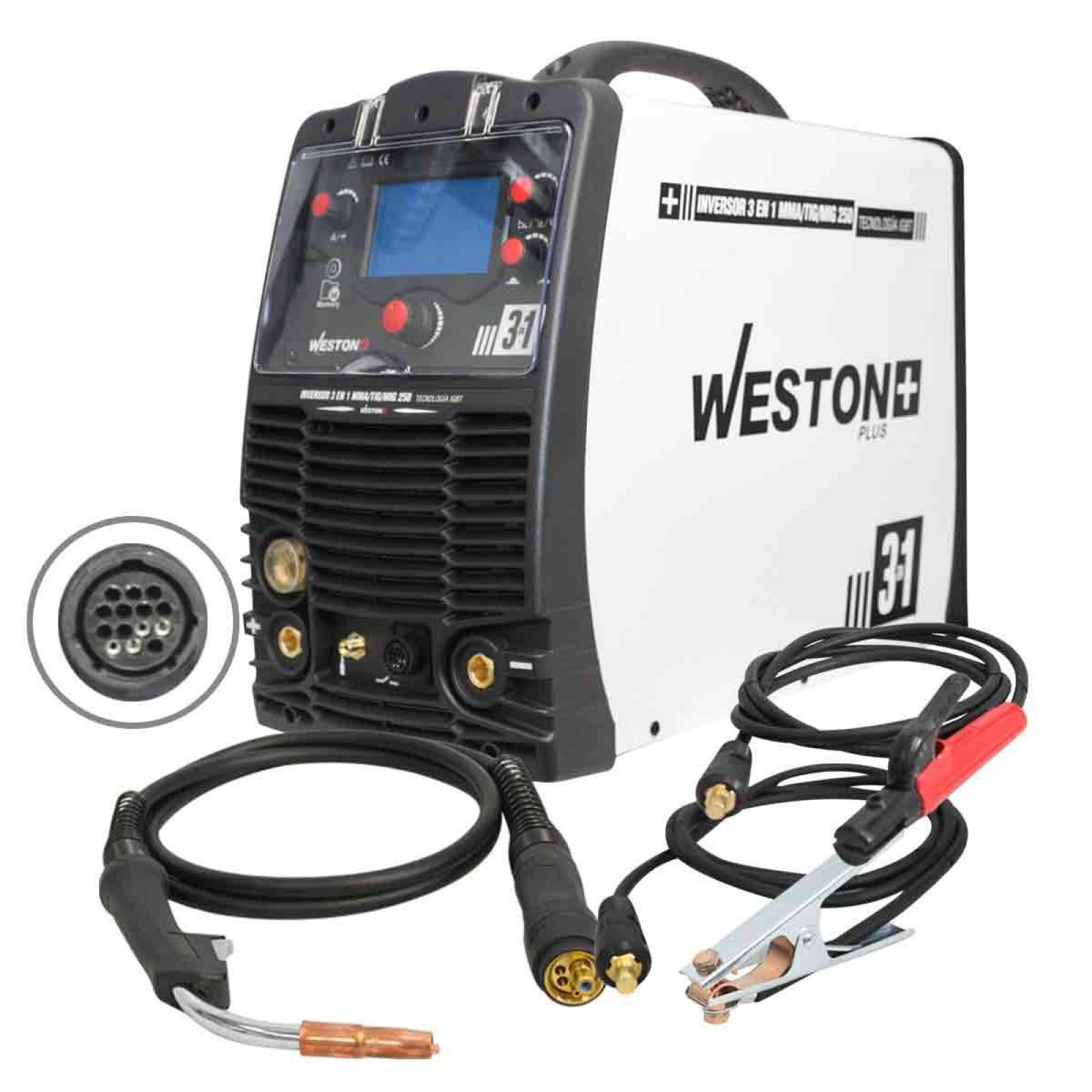Inversor Multiproceso 3En1 Mma/Tig/Mig 250A 220V Weston PLUS 