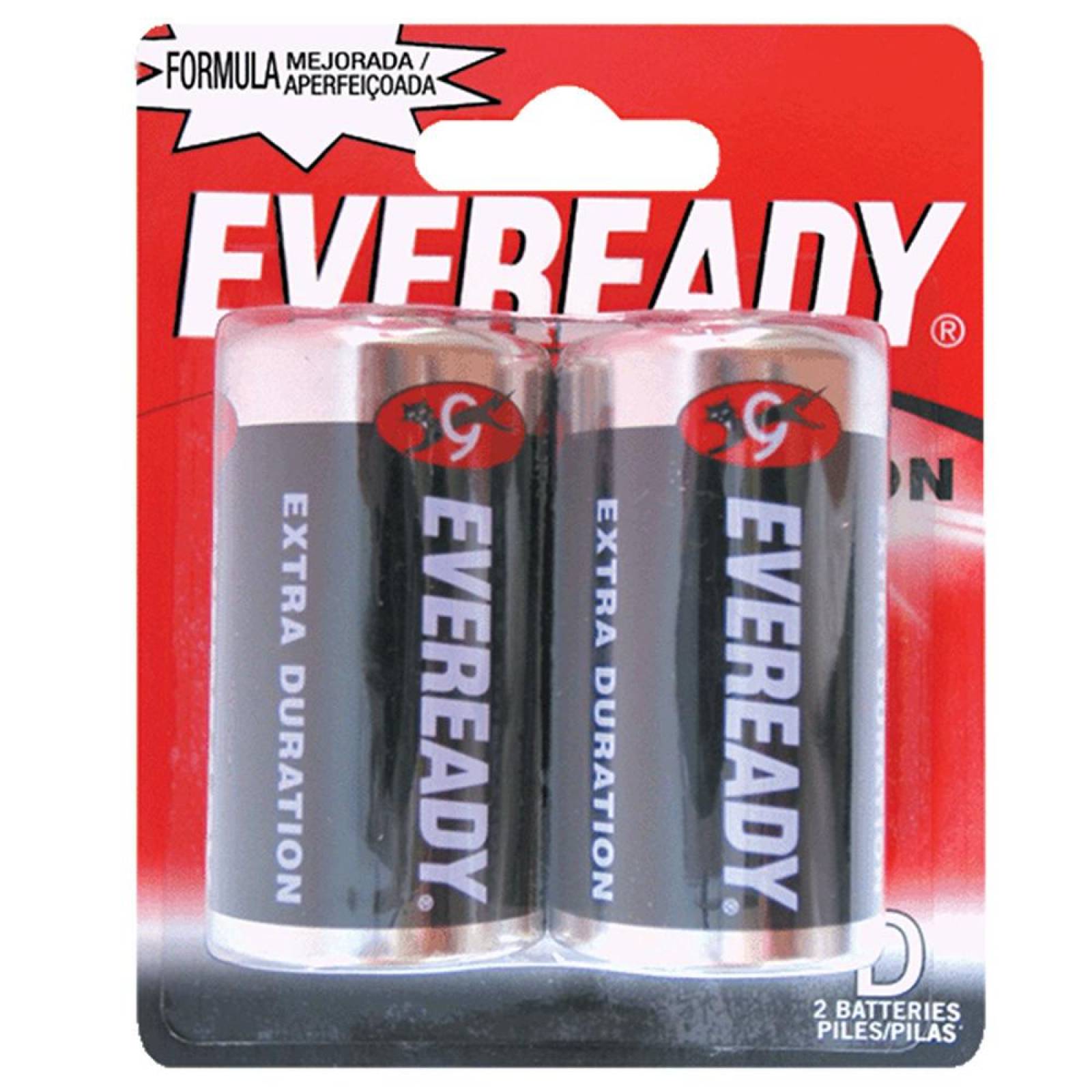 Pila alcalina marca Eveready D con 2 piezas Surtek (12pz) 