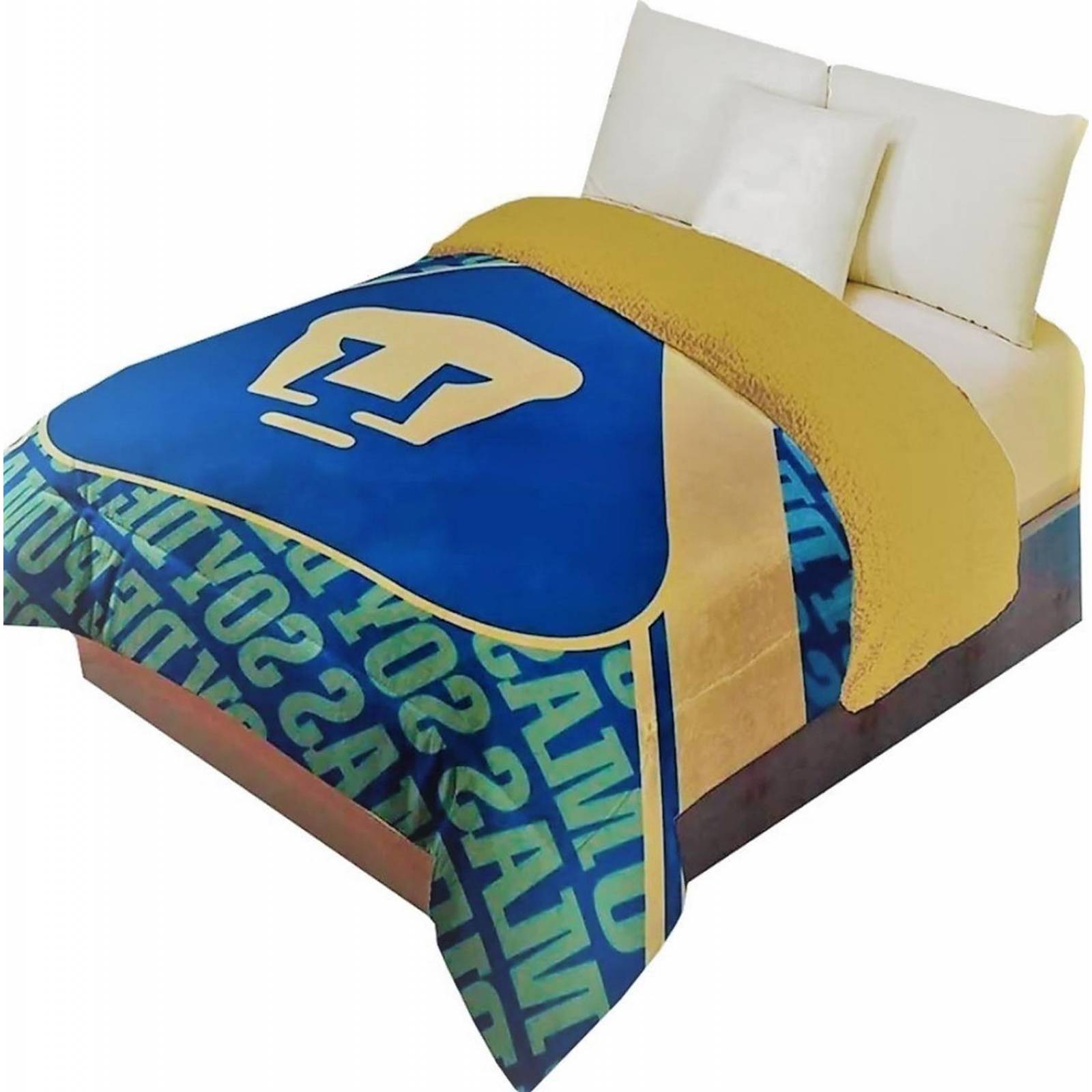 Edredón Pumas Unam Providencia Matrimonial Reverso Borrega 