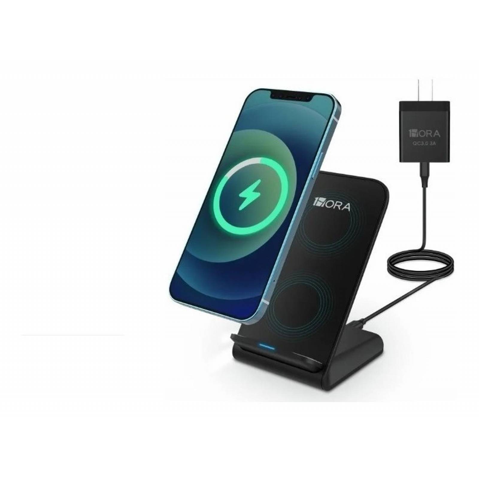 Cargador Inalámbrico Qi Con Carga Turbo Qc 3.0 Ip/sa 1 Hora 