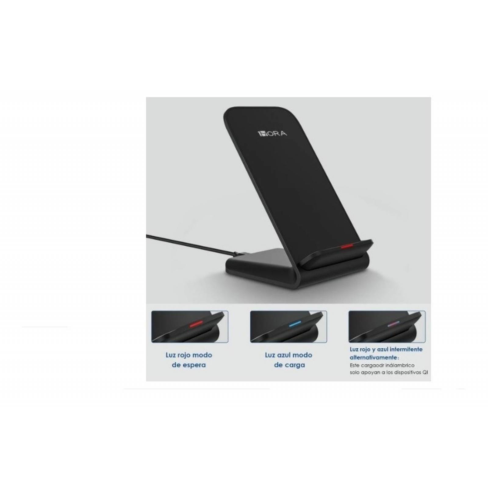 Cargador Inalámbrico Qi Con Carga Turbo Qc 3.0 Ip/sa 1 Hora 