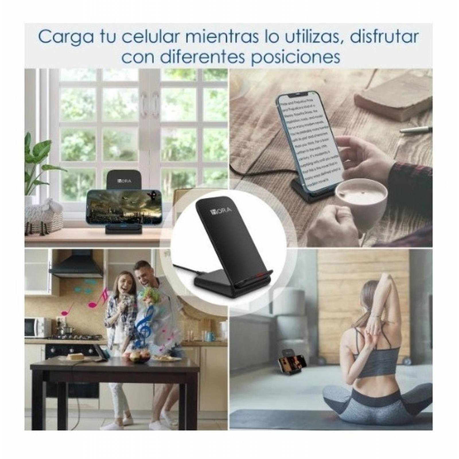 Cargador Inalámbrico Qi Con Carga Turbo Qc 3.0 Ip/sa 1 Hora 