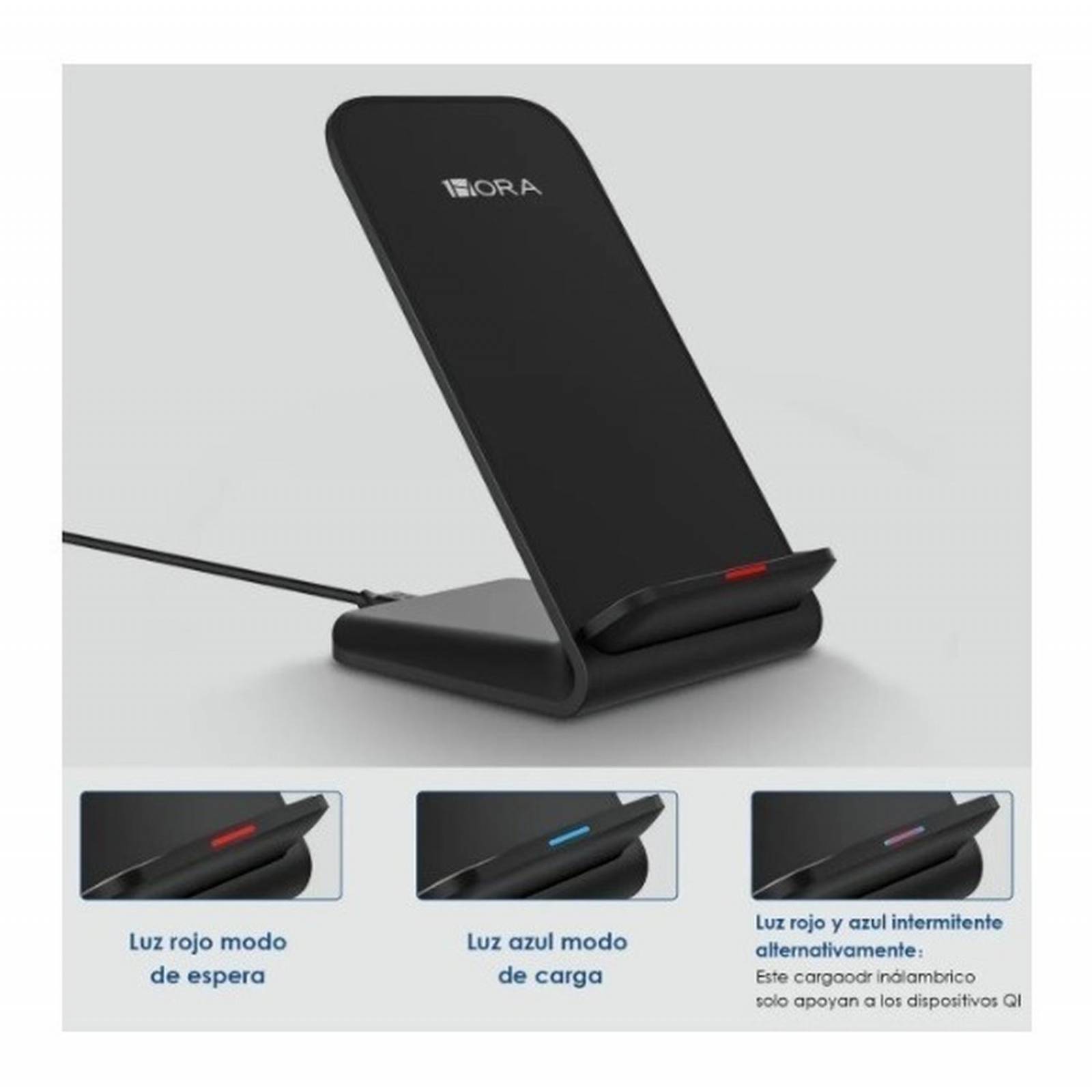 Cargador Inalámbrico Qi Con Carga Turbo Qc 3.0 Ip/sa 1 Hora 