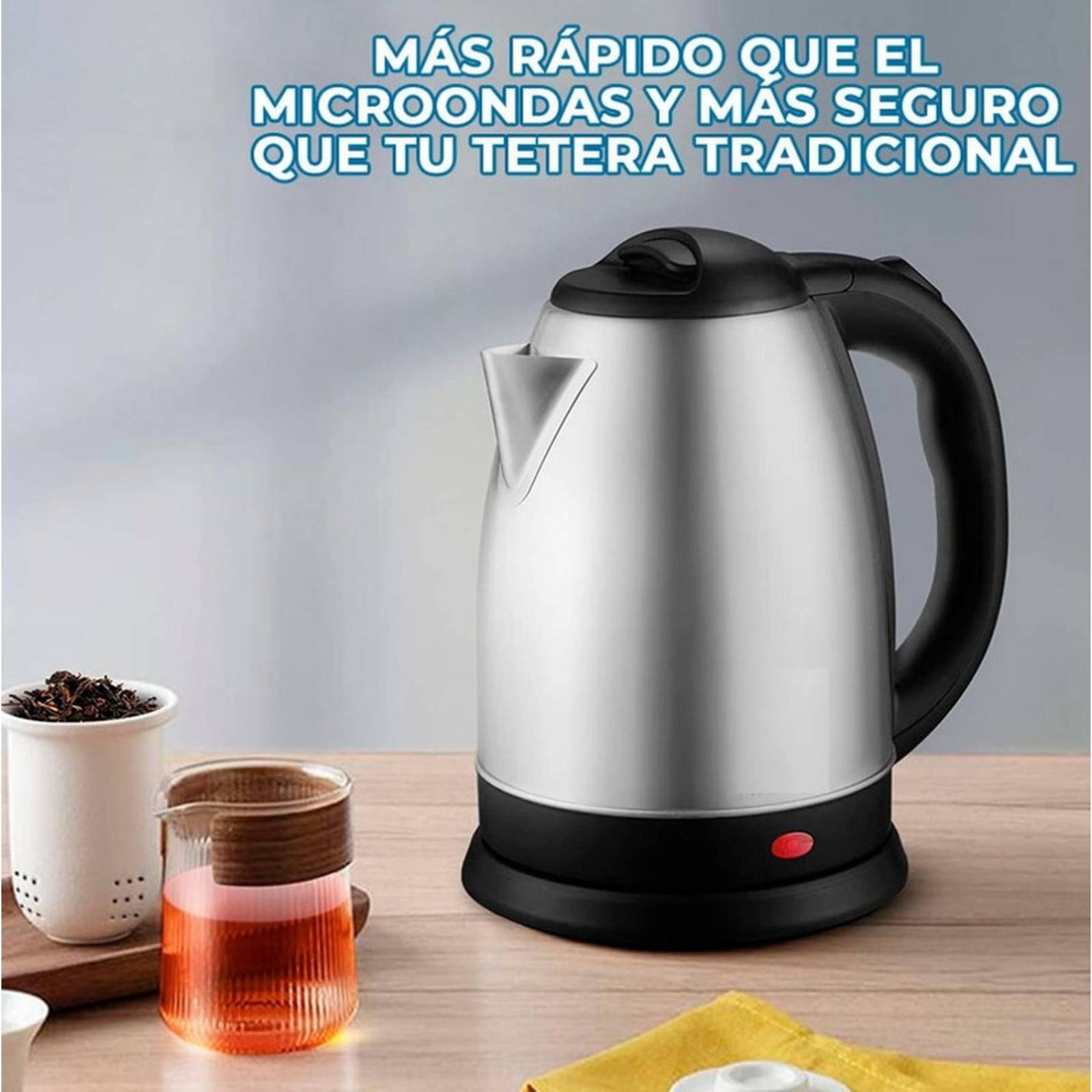 Jarra Hervidora Tetera Cafetera Electrica 2L Acero Inoxidable