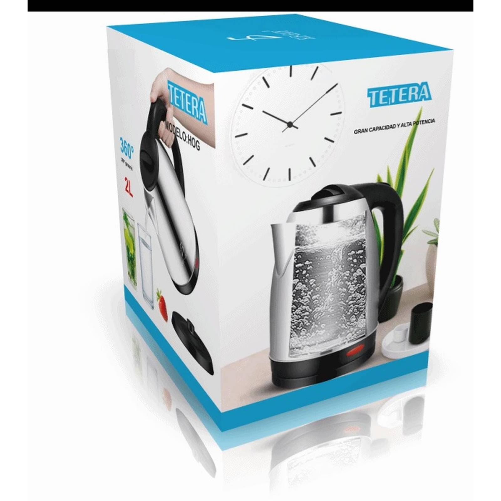 Jarra Hervidora Tetera Cafetera Electrica 2L Acero Inoxidable 