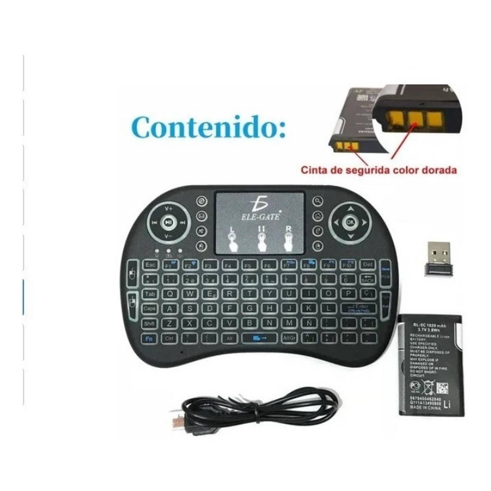 Mini Teclado Inalambrico Mouse Pad Usb Smartv Tvbox Xbox Pc 