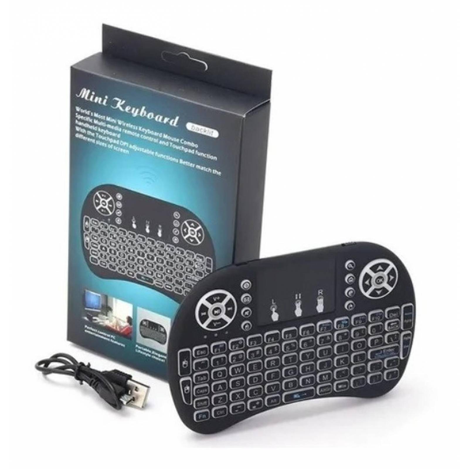 Mini Teclado Inalambrico Mouse Pad Usb Smartv Tvbox Xbox Pc 
