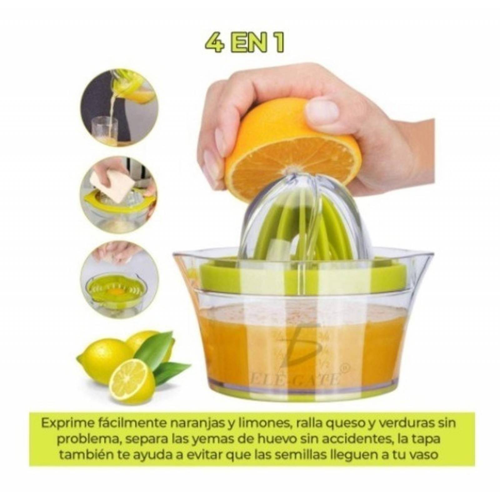 Exprimidor Jugo Manual Multifuncional Separador Rallador 