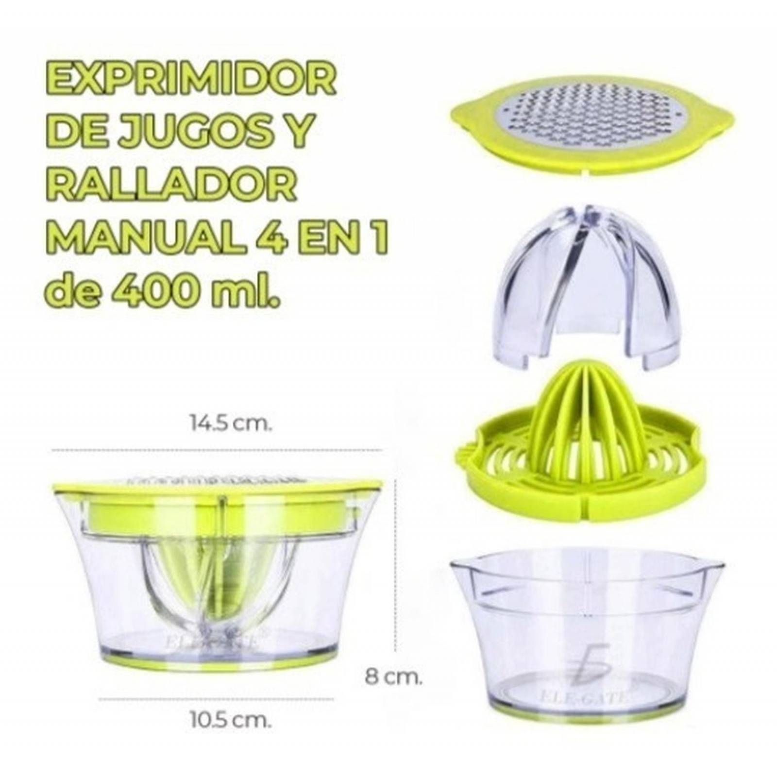 Exprimidor Jugo Manual Multifuncional Separador Rallador 