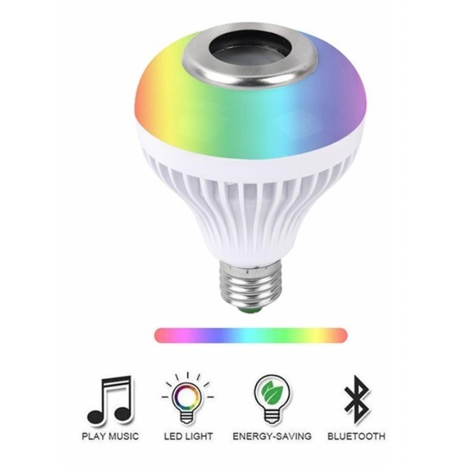 Foco Led Rgb Con Bocina Bluetooth Y Control Remoto 