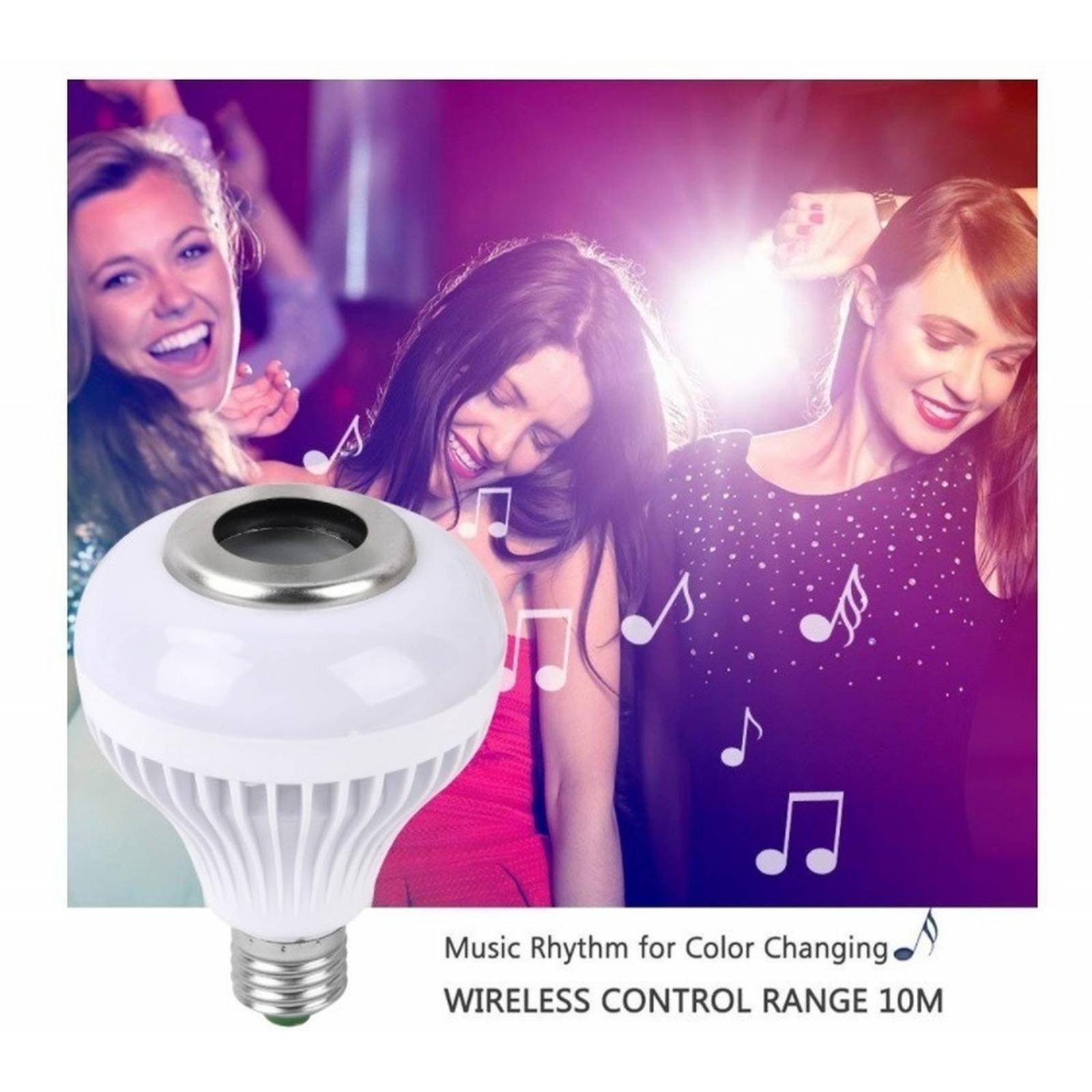 Foco Led Rgb Con Bocina Bluetooth Y Control Remoto 