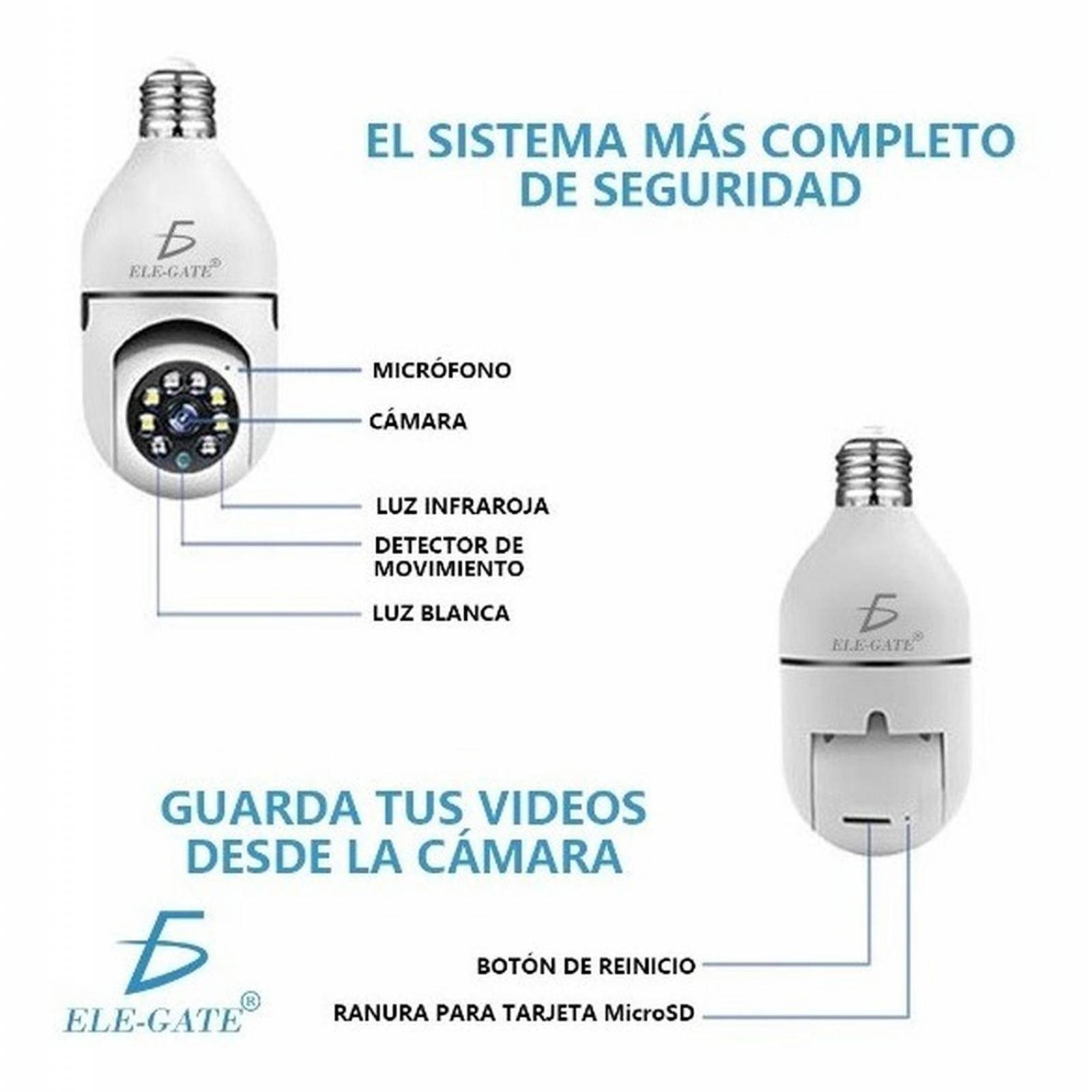 Camara Wifi 360 Motorizada Hd Tipo Foco 