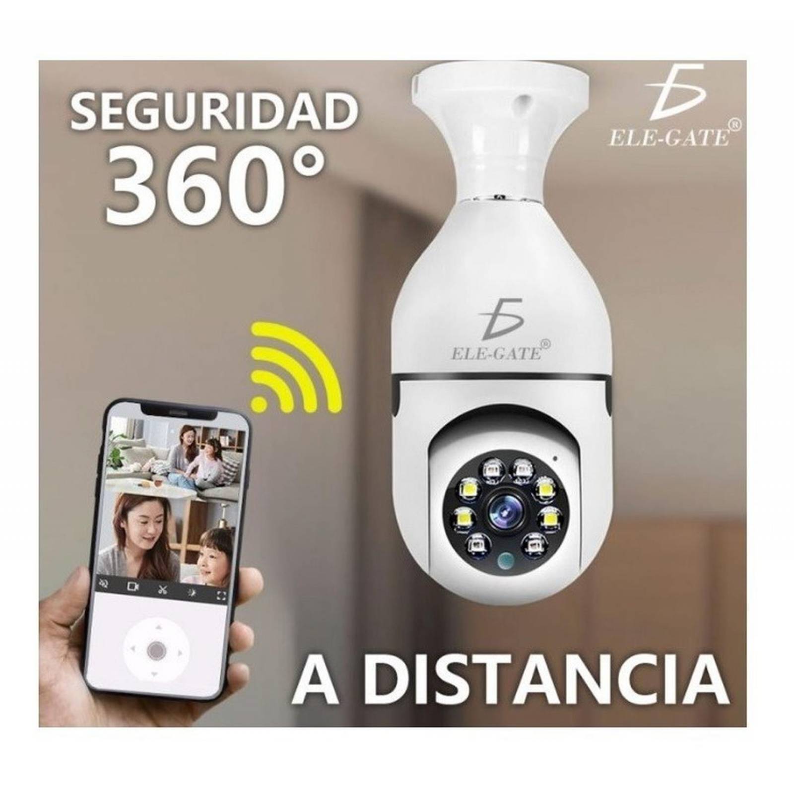 Camara Wifi 360 Motorizada Hd Tipo Foco 