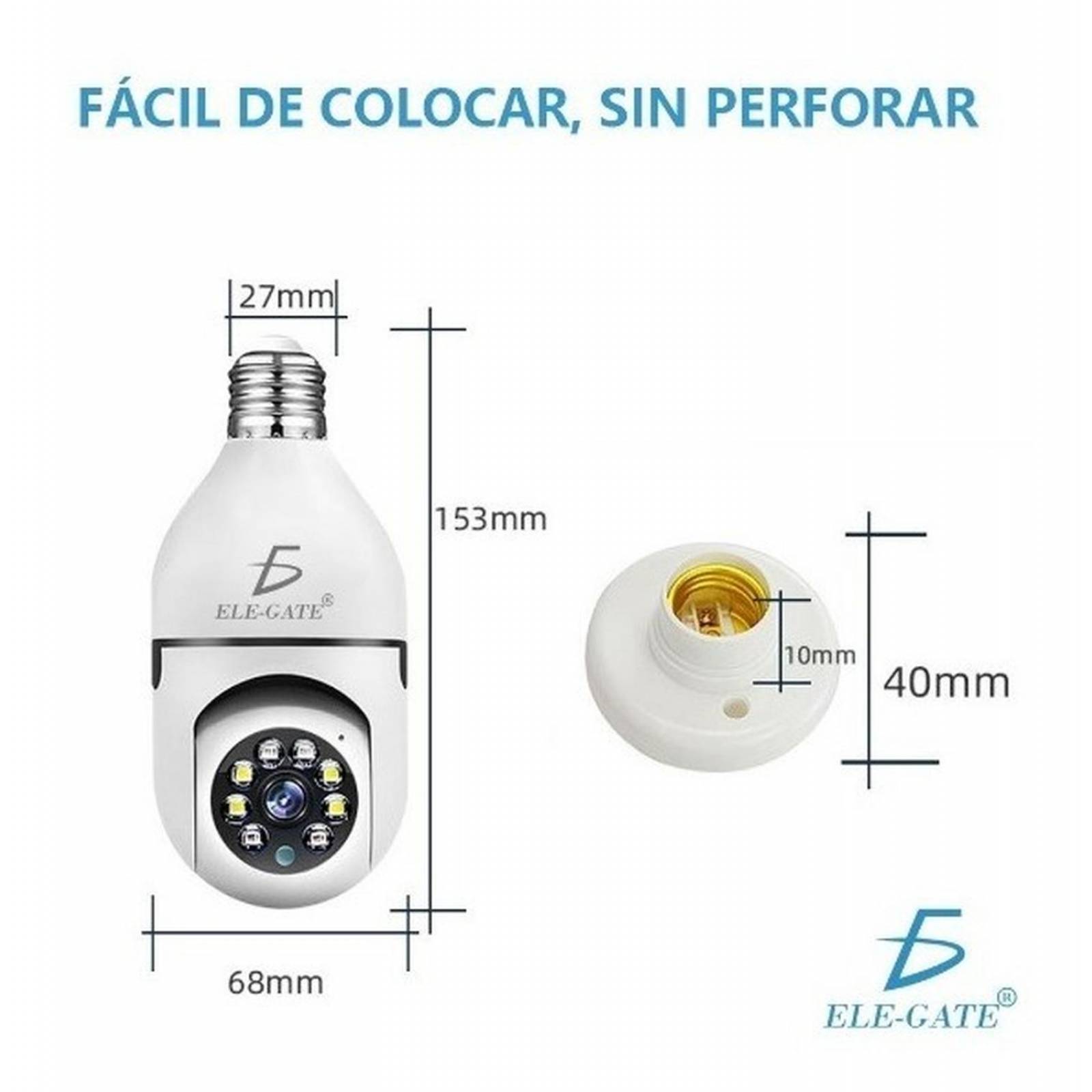 Camara Wifi 360 Motorizada Hd Tipo Foco 