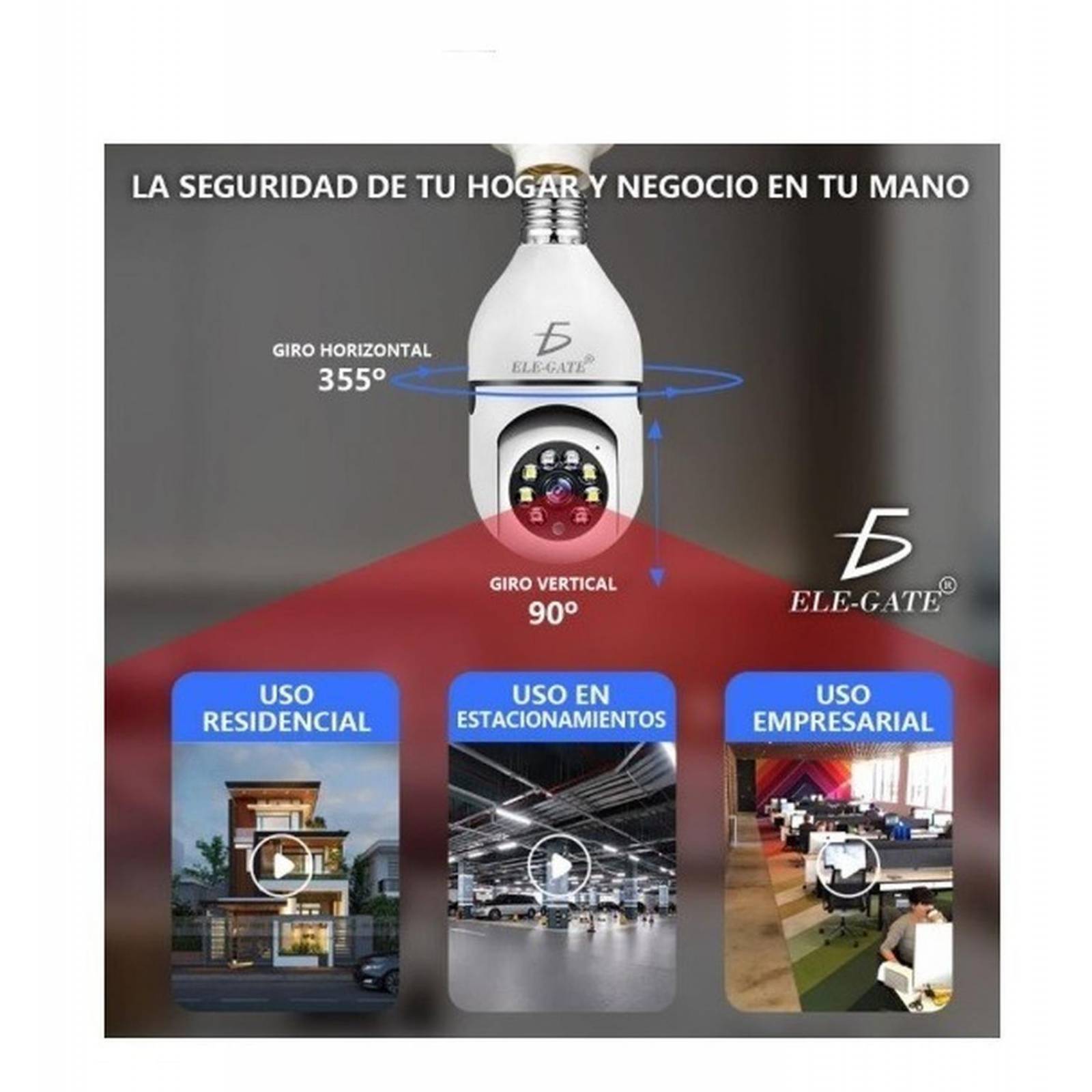 Camara Wifi 360 Motorizada Hd Tipo Foco 