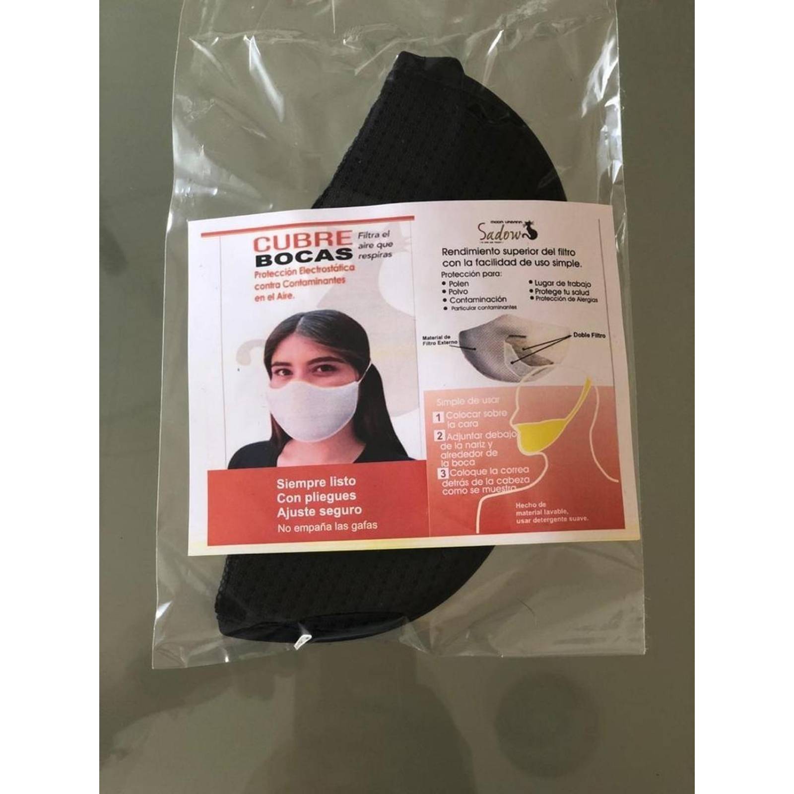 5 Cubrebocas Lavable 3 Capas Tela + 5 Careta Protect. Básica .