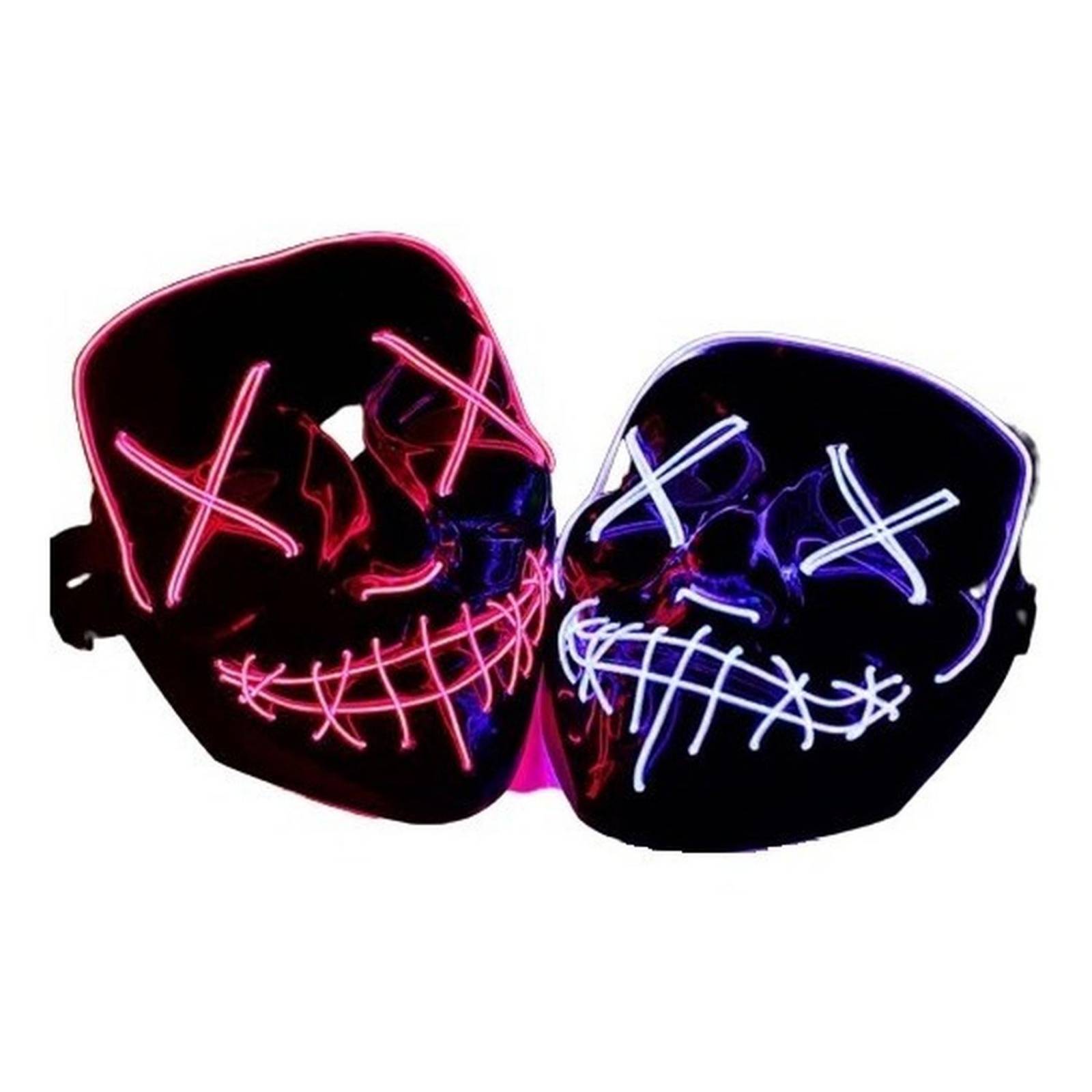 Dos (2) Mascaras Purga Led Iluminadas Halloween Color Rojo .