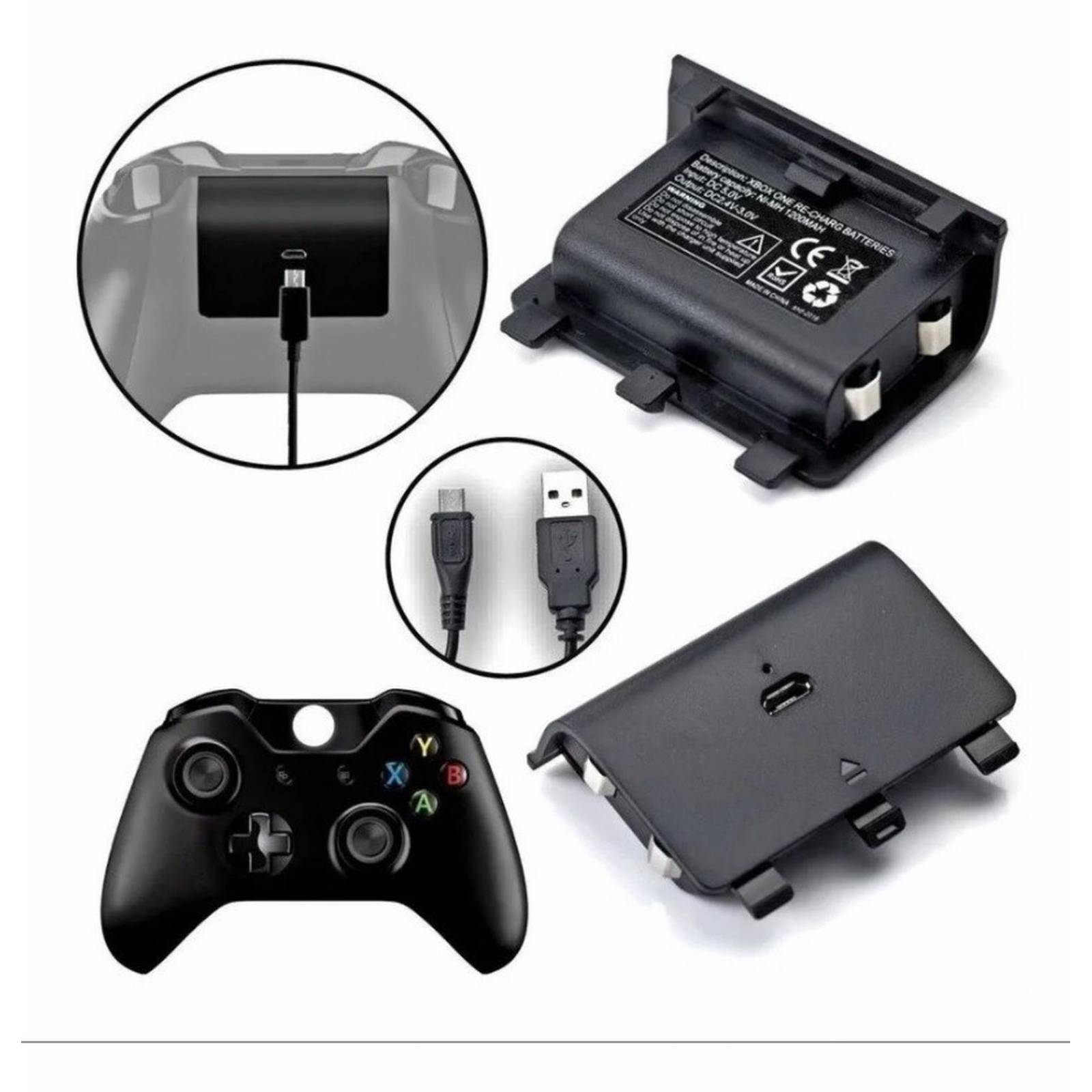 Kit Batería Recargable Carga Y Juega Para Xbox One Pila 