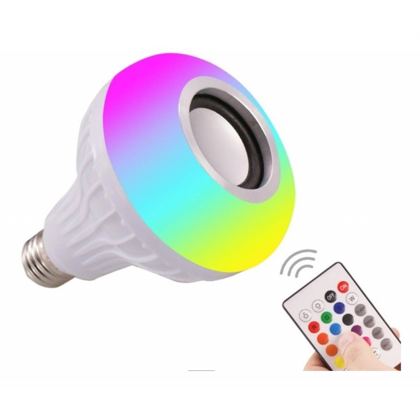 Foco Led Rgb Con Bocina Bluetooth Y Control Remoto 