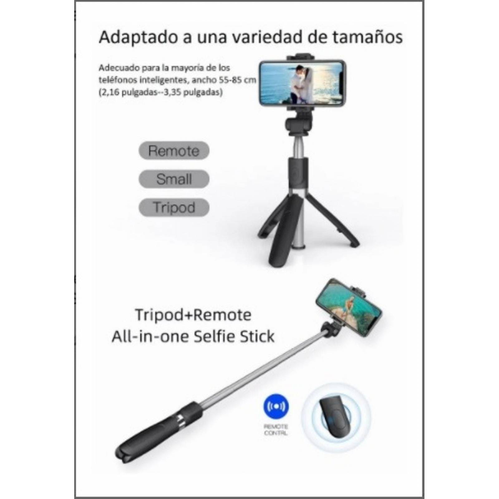 Bluetooth Selfie Stick Para Ios / Android Con Trípode 