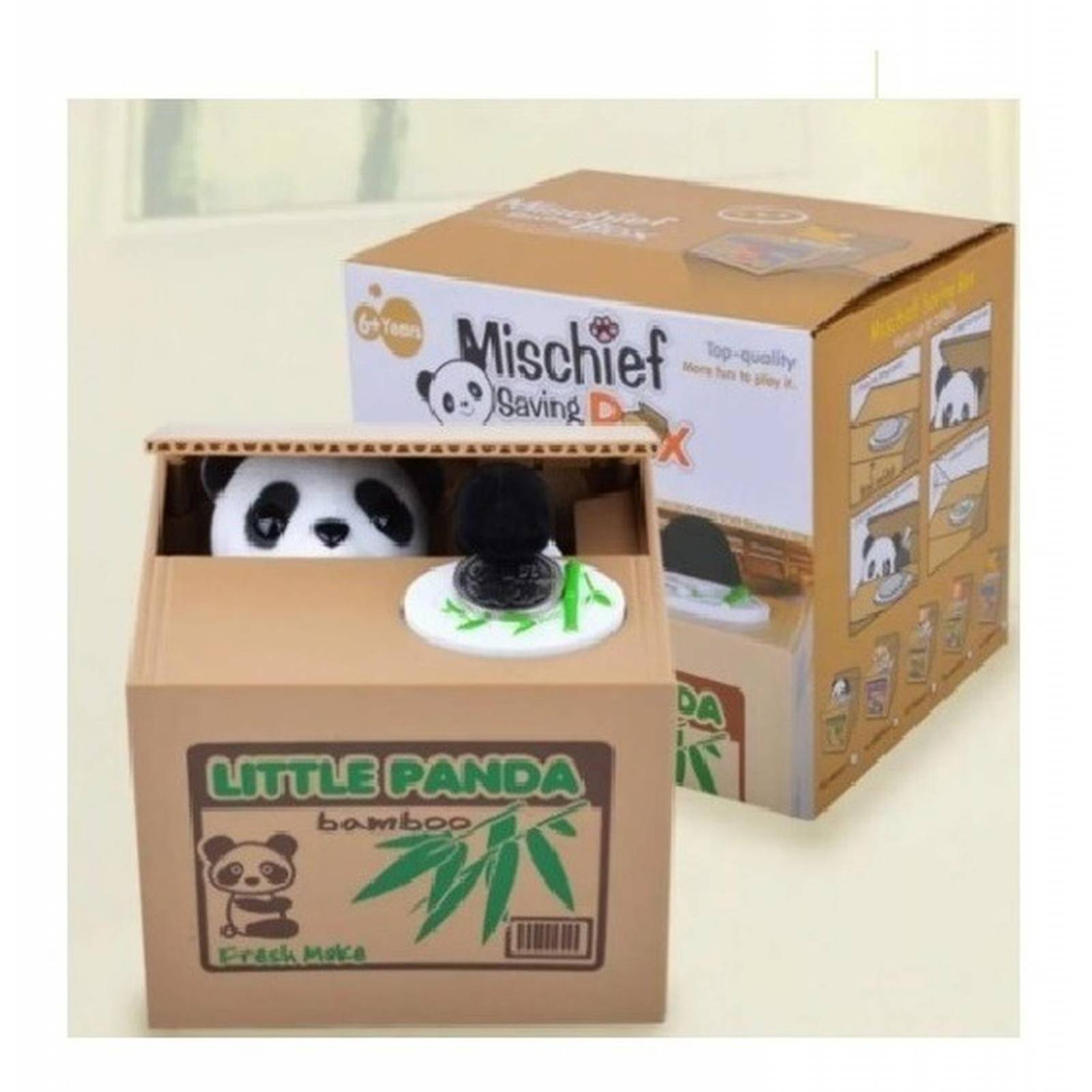 Juguete Alcancía Para Niños Panda Roba Monedas .