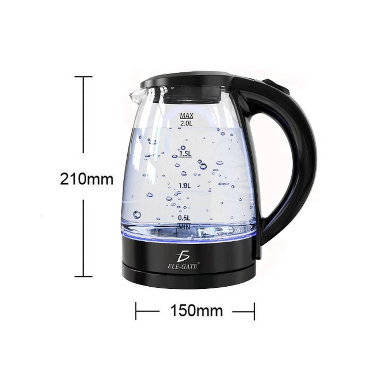 Tetera electrica de Vidrio de boro 2 Litros .