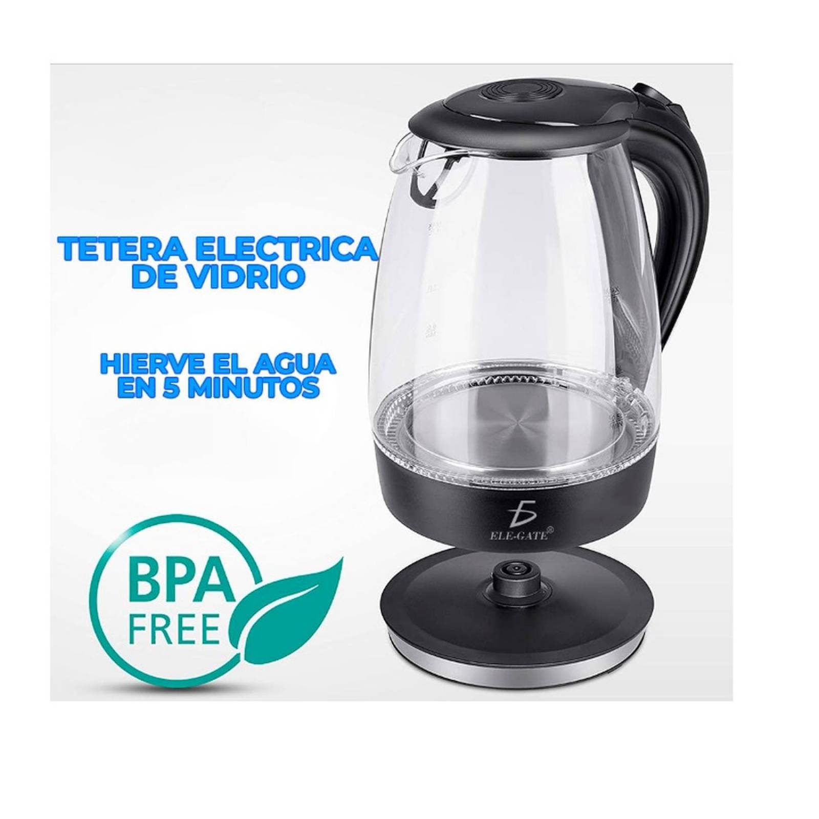 Tetera electrica de Vidrio de boro 2 Litros .
